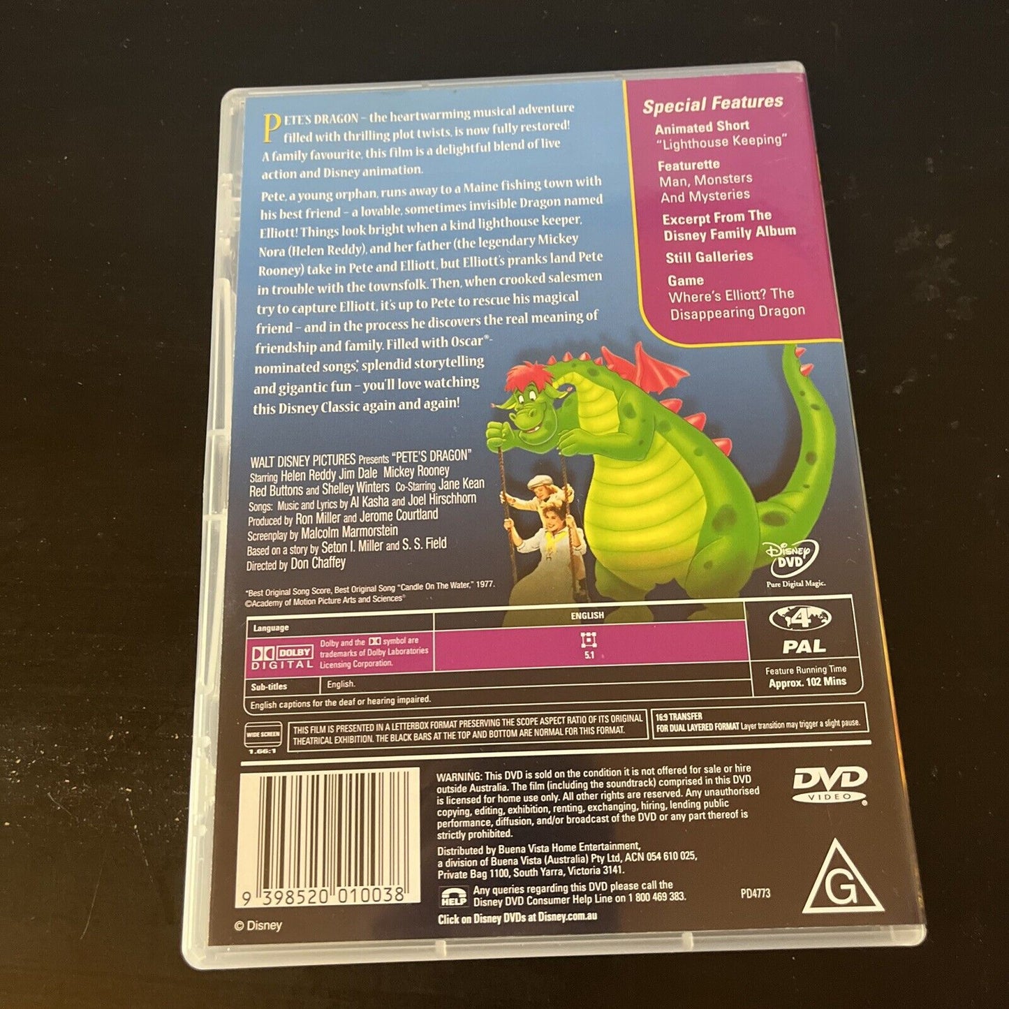 Pete's Dragon (DVD, 1977) NEW Disney Region 4