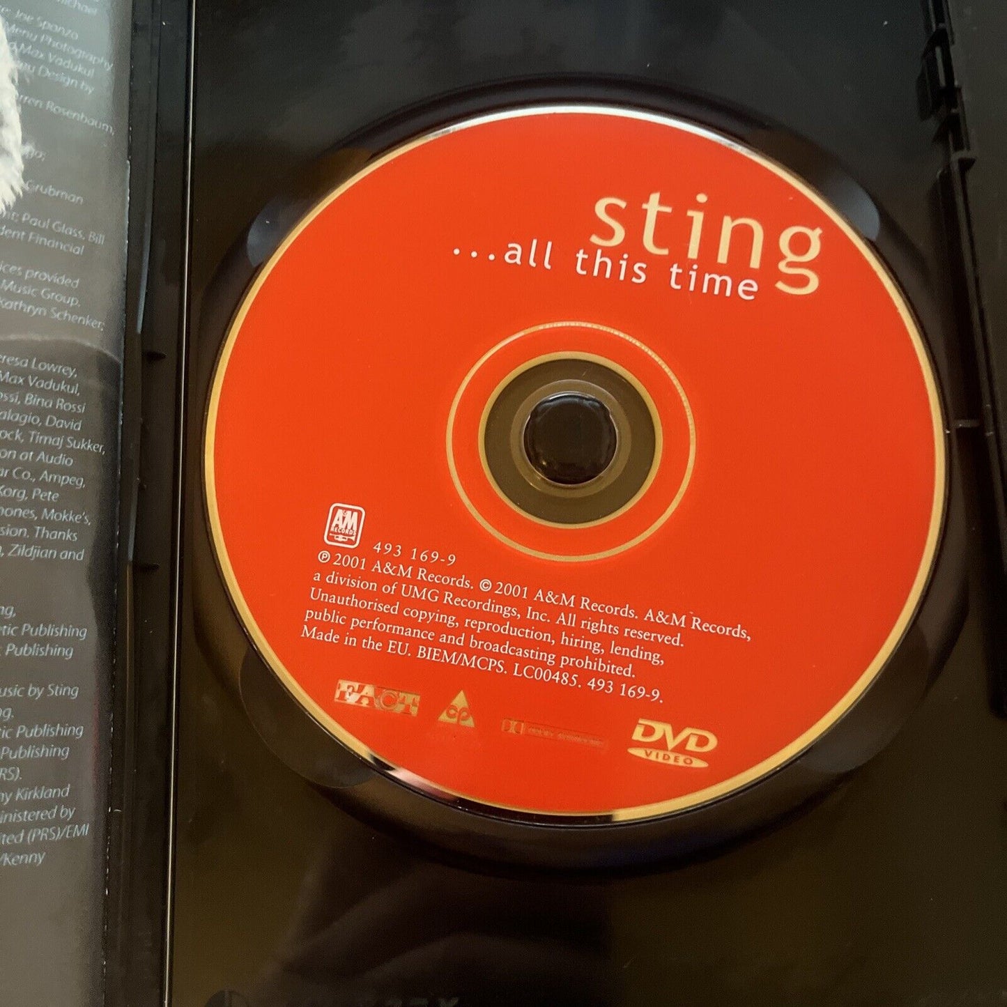 Sting - All This Time (DVD, 2001) All Regions