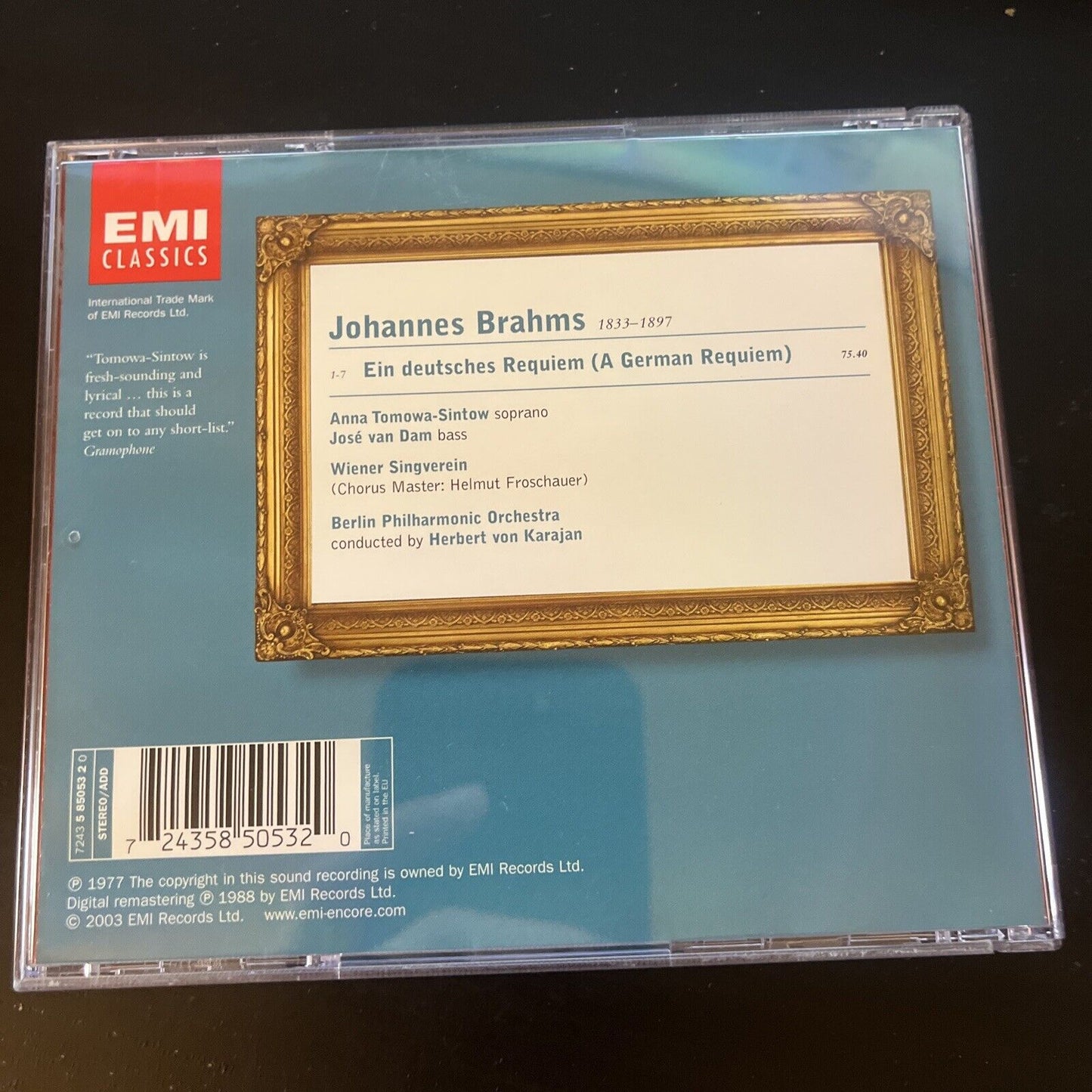 Hebert Von Karajan & Berliner Philharmoniker - German Requiem Karajan (CD, 1977)