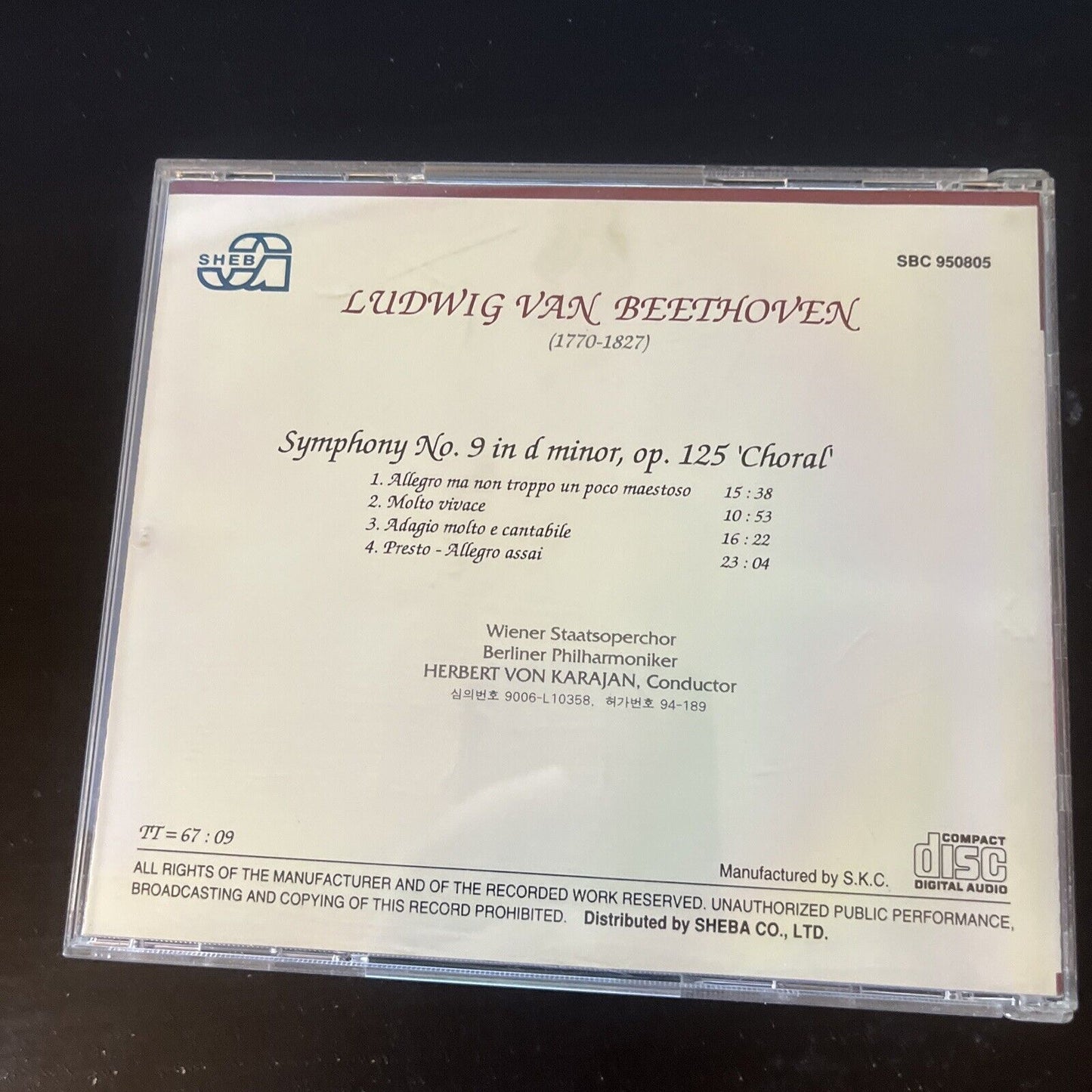 Herbert Von Karajan & Berliner Philharmoniker - Ludwig Van Beethoven (CD)