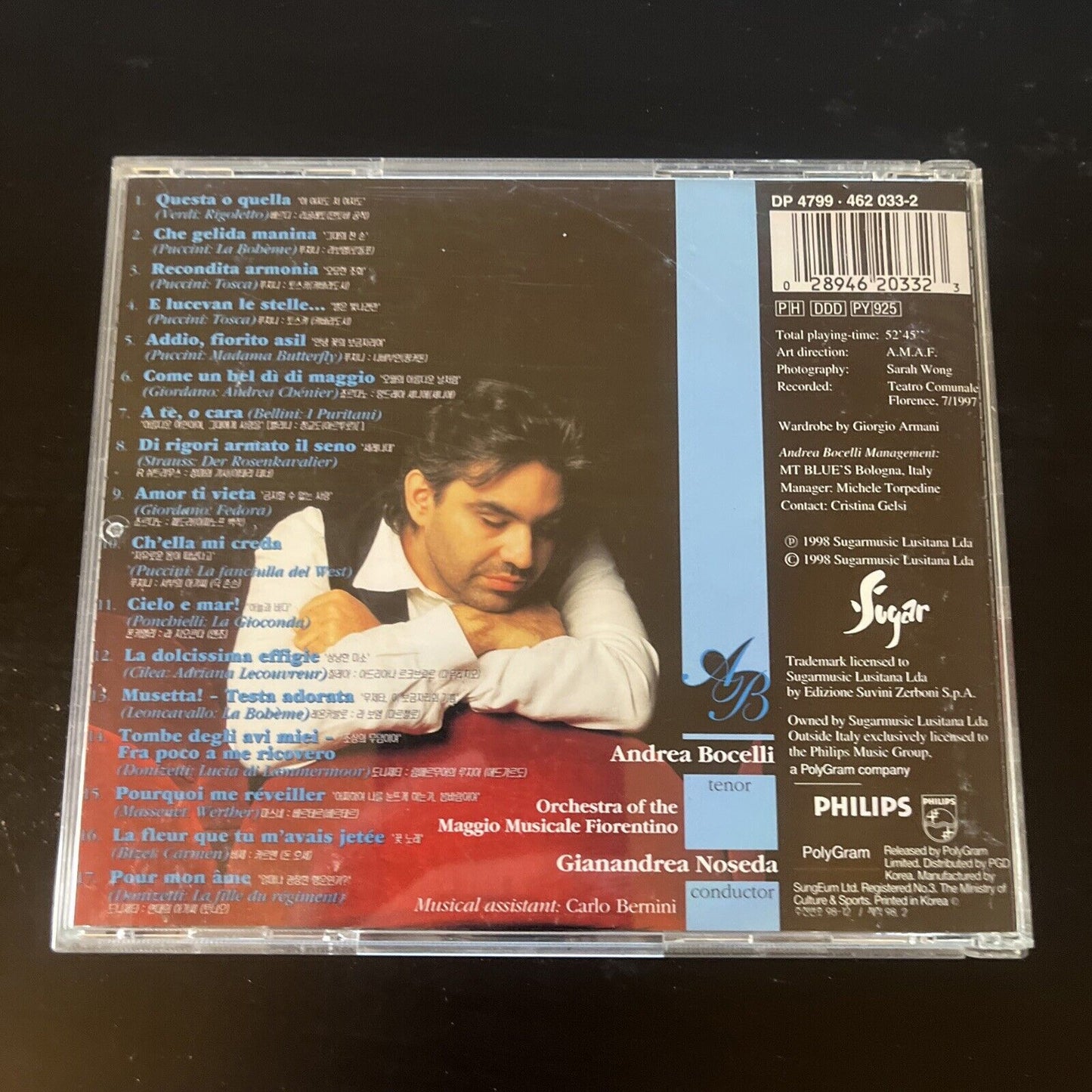 Andrea Bocelli - Aria: The Opera Album (CD, 1998)