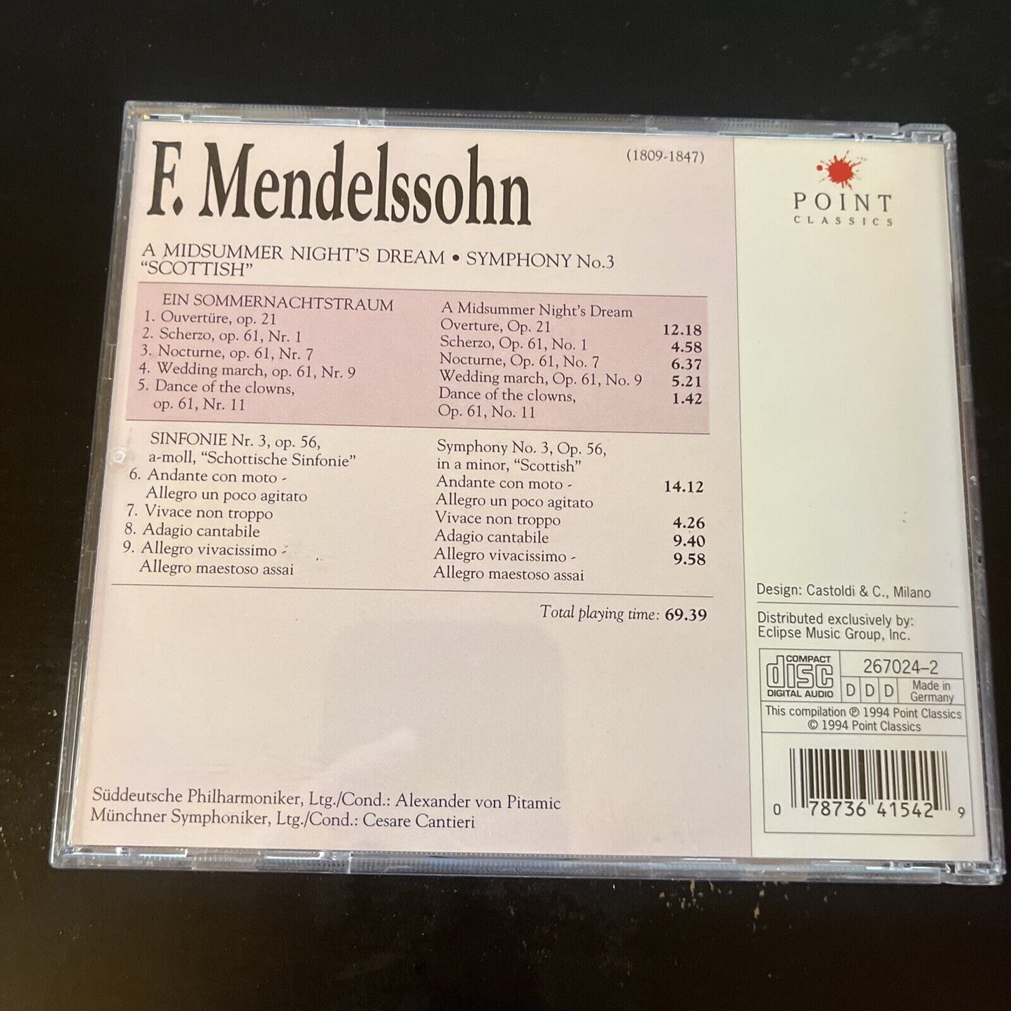 Point Classics - Mendelssohn - A Midsummer Night's Dream (CD, 1994)