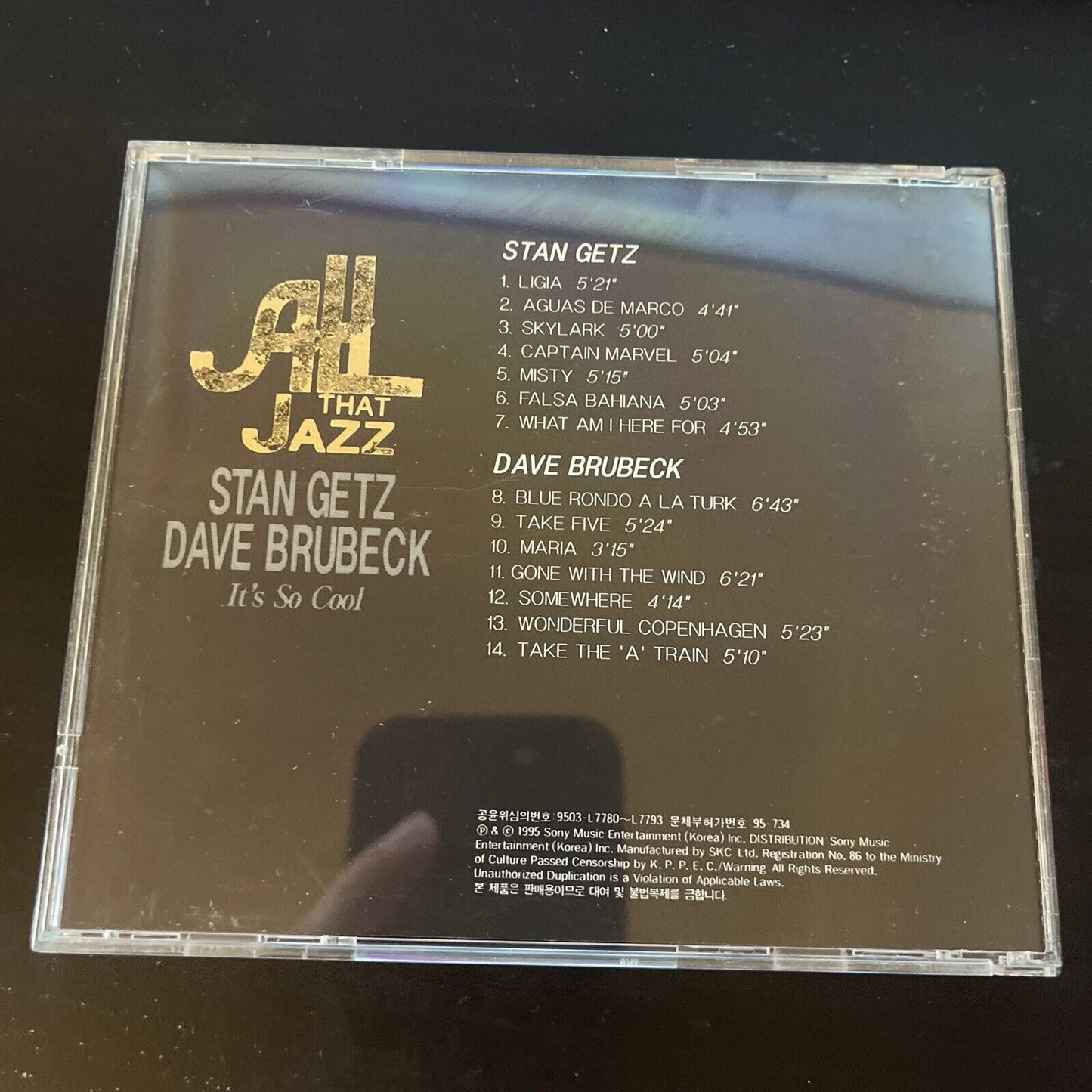 Stan Getz & Dave Brubeck - It's So Cool (CD, 1995) CSK-9710