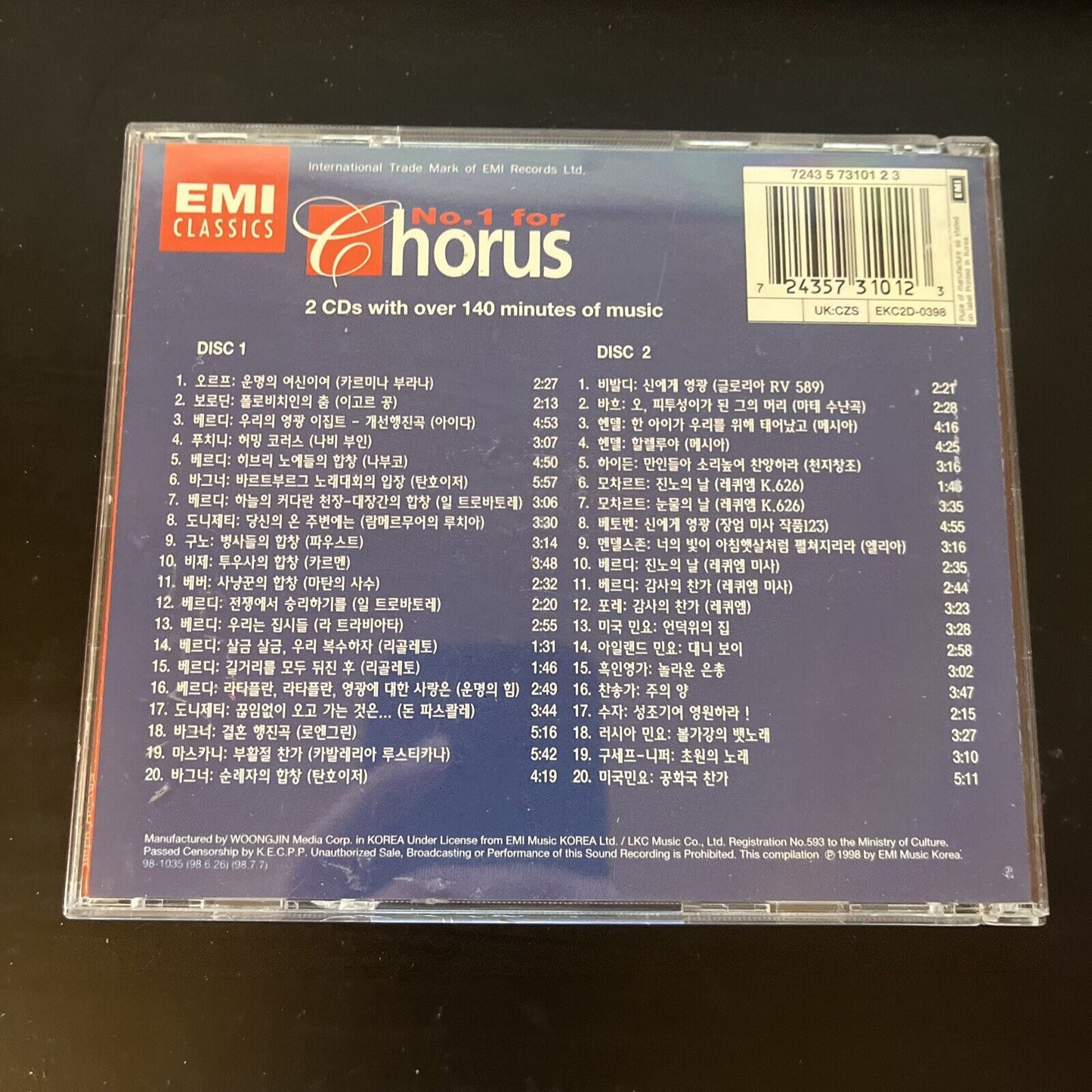 EMI Classics - No. 1 For Chorus (CD, 1998, 2-Disc) EKC2CD-0398