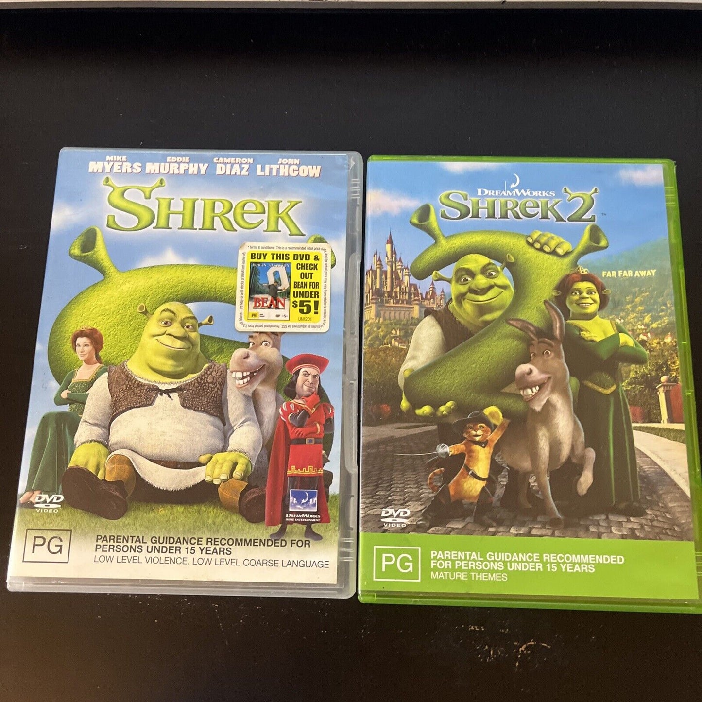 Shrek / Shrek 2 (DVD, 2-Disc) Cameron Diaz, Mike Myers Region 4 &2