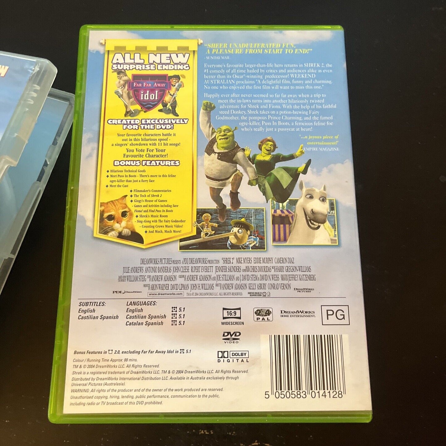 Shrek / Shrek 2 (DVD, 2-Disc) Cameron Diaz, Mike Myers Region 4 &2