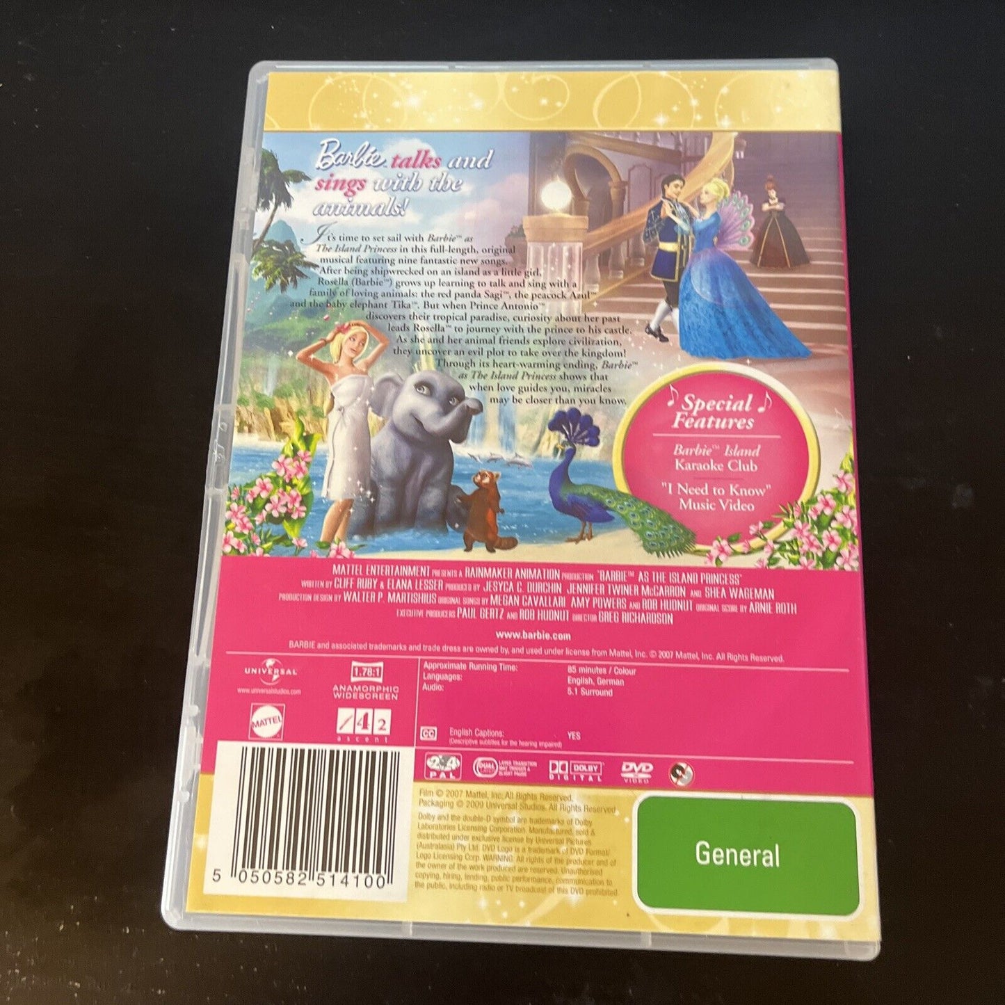 Barbie - The Island Princess (DVD, 2007) Mar Bordallo, Paloma Blanco Region 4 &2