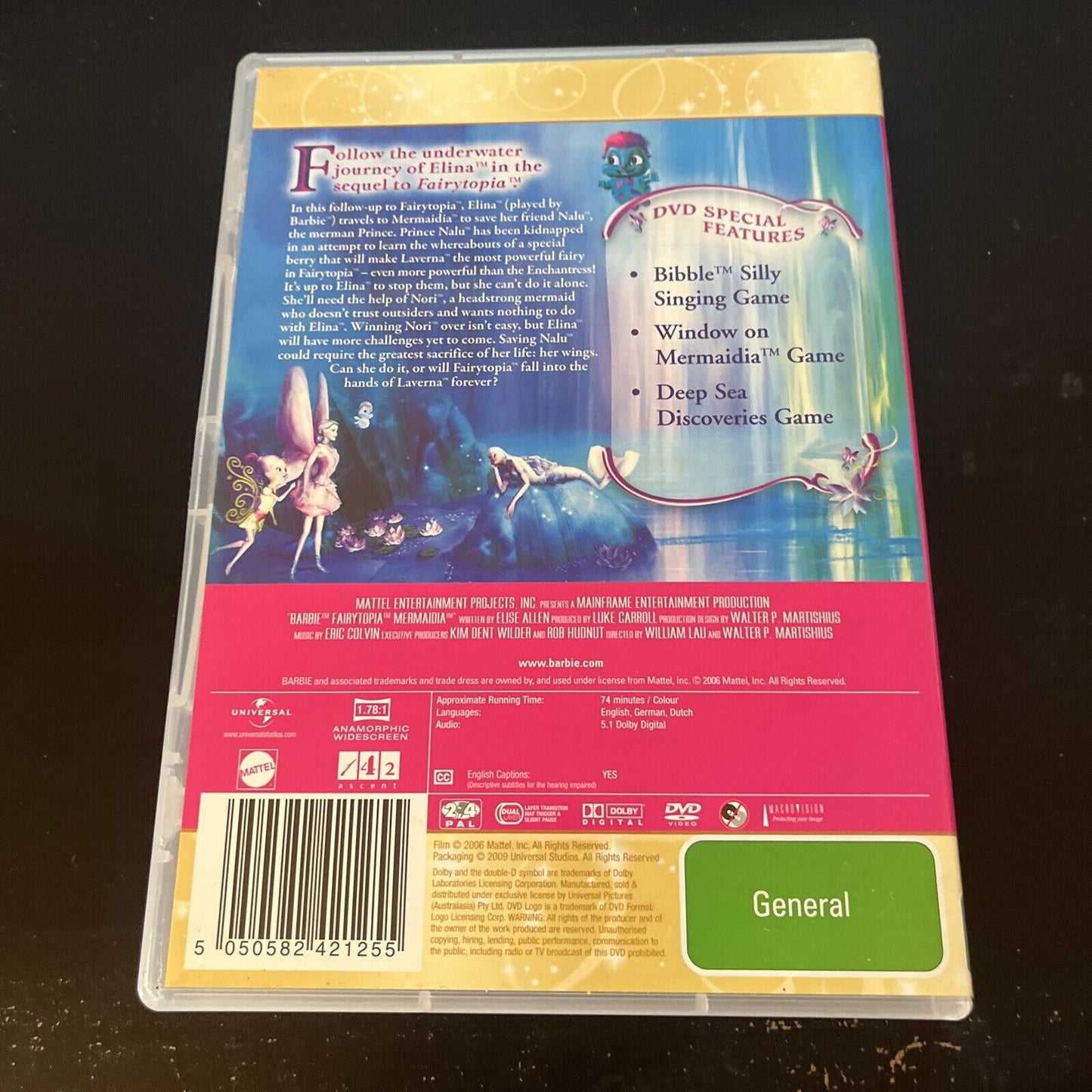 Barbie - Mermaidia (DVD, 2005) Kathleen Barr, Kelly Sheridan NEW Region 4 &2