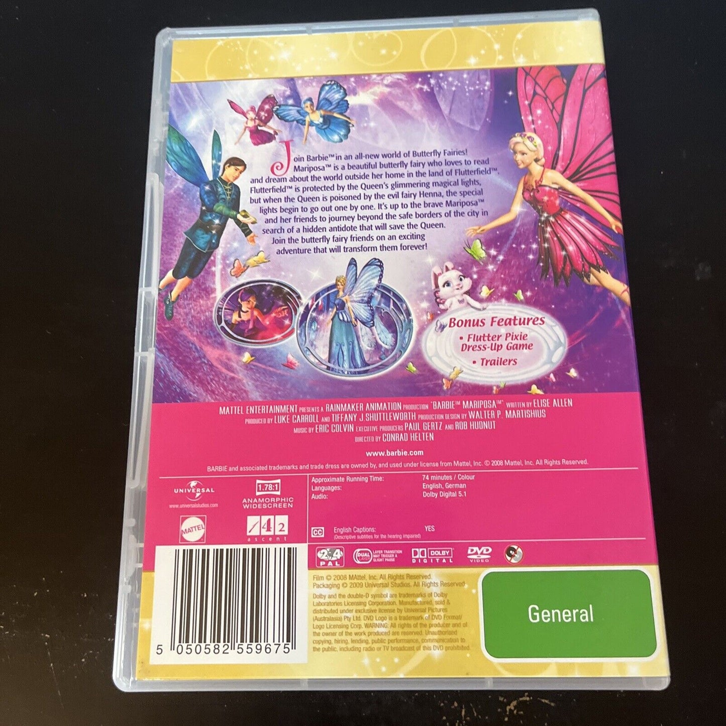 Barbie - Mariposa and Her Butterfly Fairy Friends (DVD, 2008) Region 4 &2