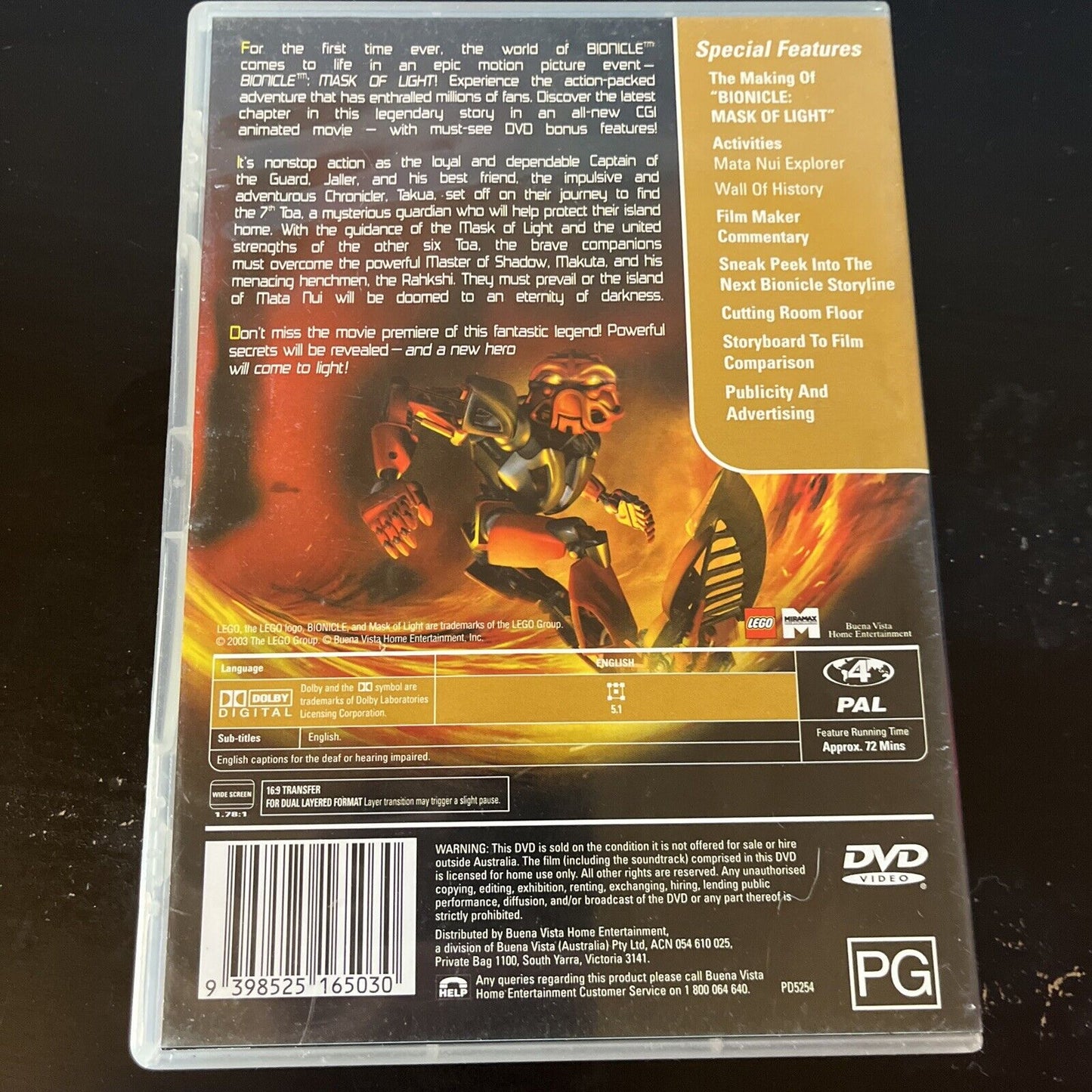 Bionicle - Mask Of Light - The Movie (DVD, 2001) Region 4