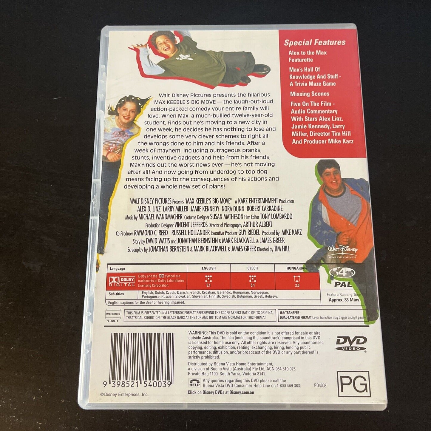 Max Keeble's Big Move (DVD, 2001) Alex D. Linz, Larry Miller, NEW Region 4