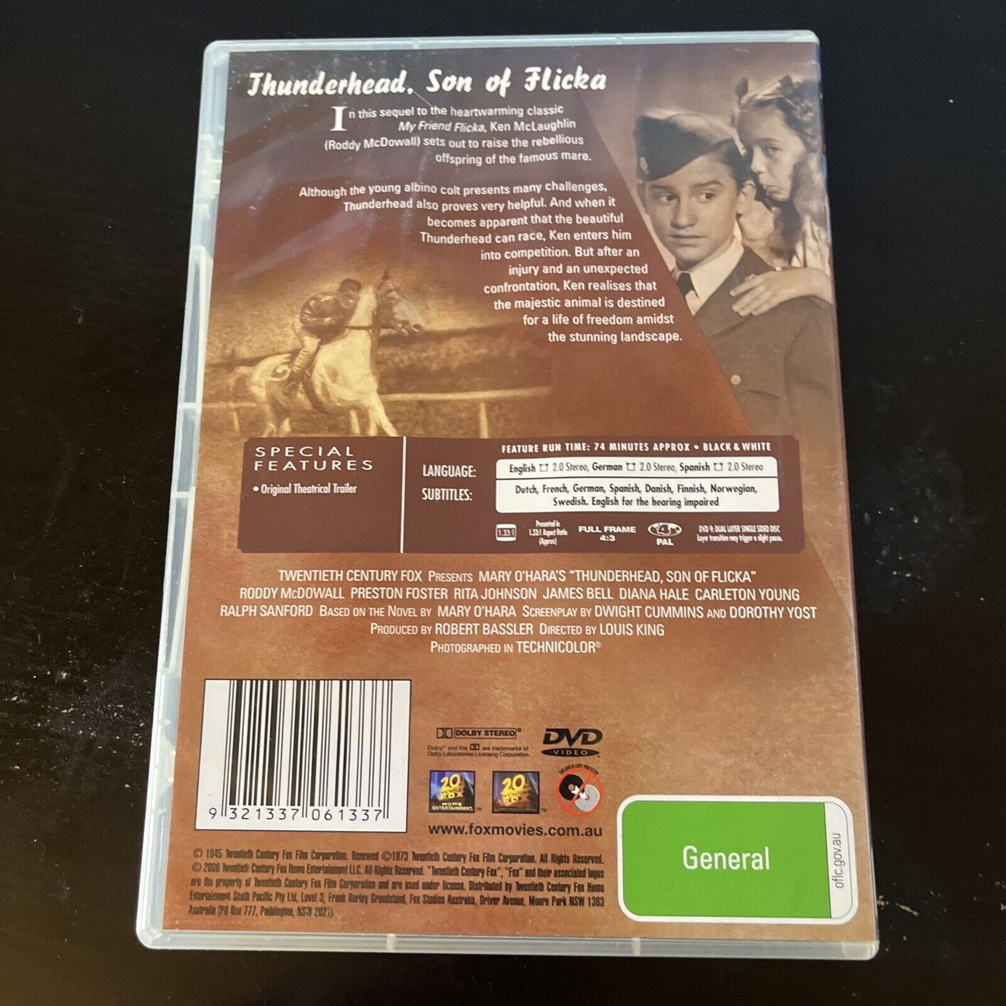 Thunderhead - Son Of Flicka (DVD, 1945) Roddy McDowall, Preston Foster, Region 4