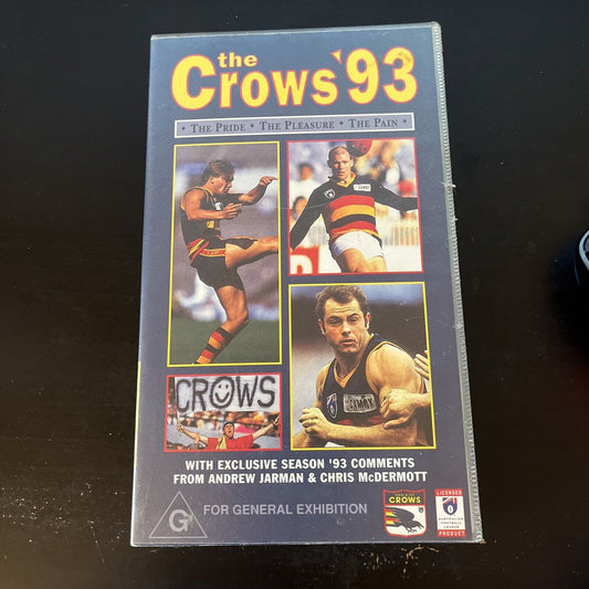 The Crows '93 - The Pride, The Pleasure, The Pain (VHS, 1993) Adelaide Crows AFL