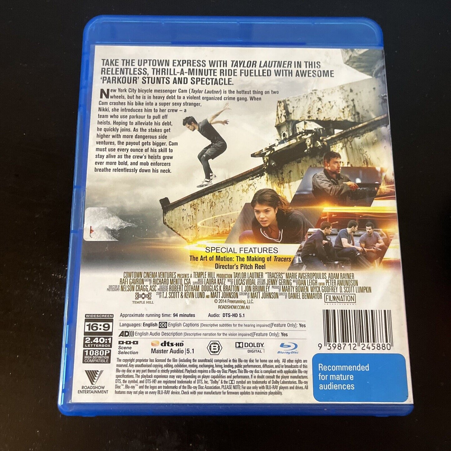 Tracers (Blu-ray, 2015) Taylor Lautner, Marie Avgeropoulos, Adam Rayner Region B