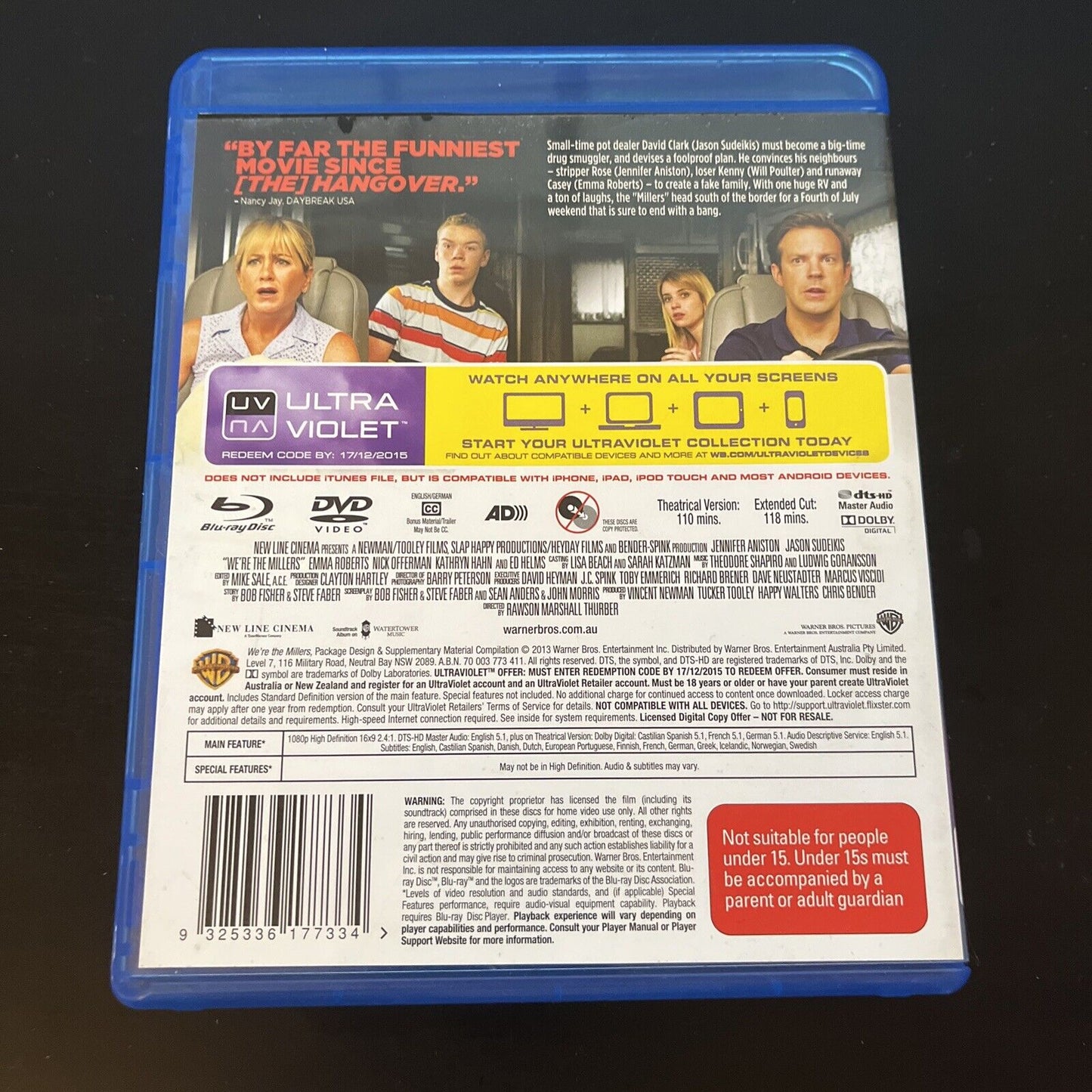 We're The Millers | Blu-ray + DVD (Blu-ray, 2013) Jennifer Aniston, Region B