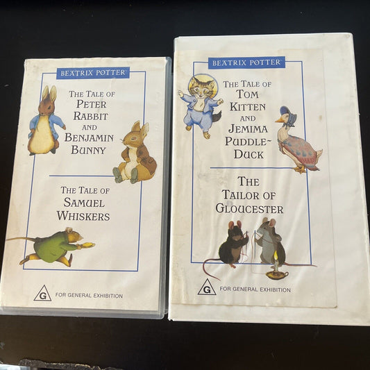 2x Beatrix Potter VHS: The World Of Peter Rabbit And Friends PAL