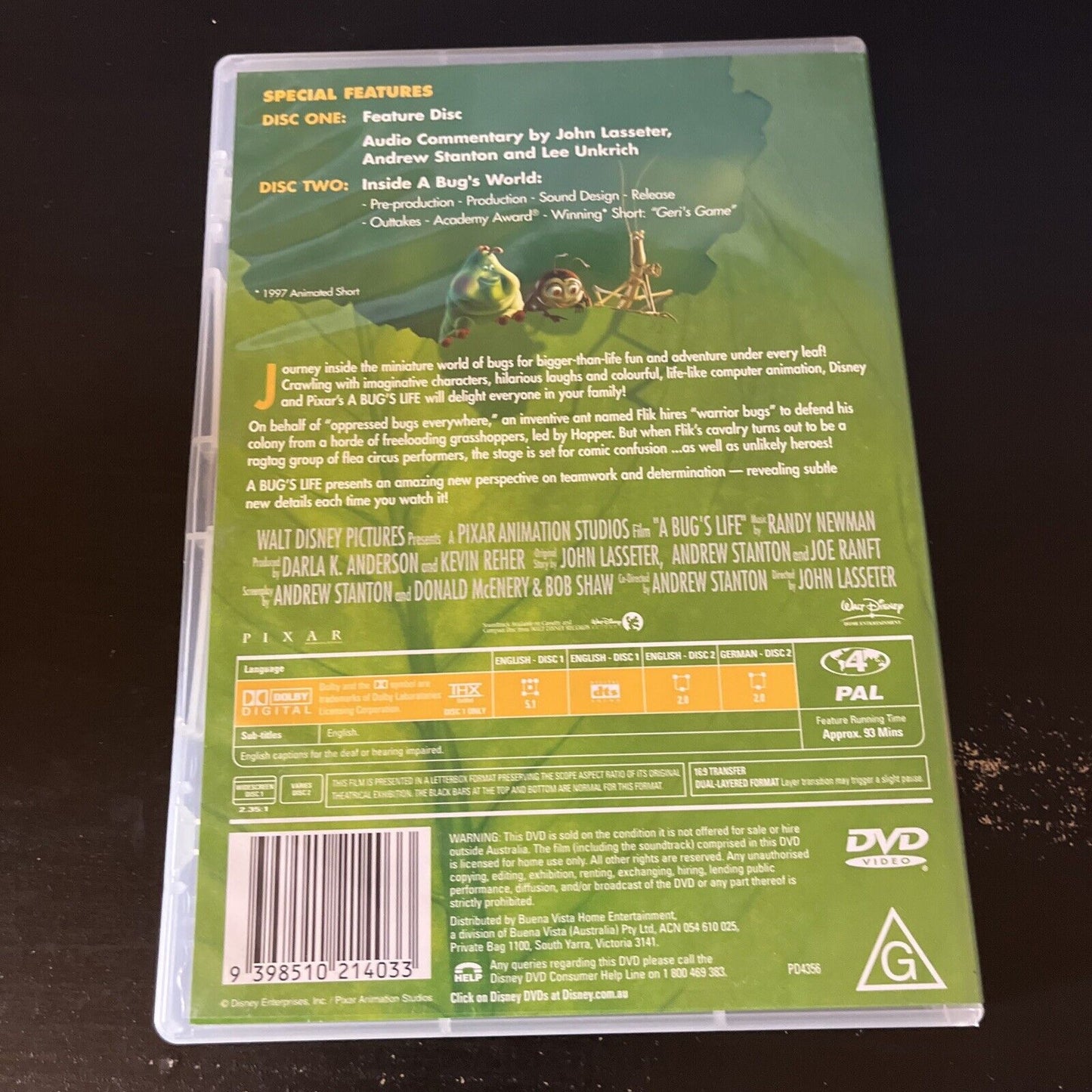 A Bug's Life - Collector's Edition (DVD, 1998, 2-Disc) Dave Foley, Region 4