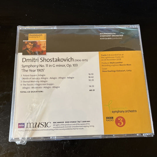 Dmitri Shostakovich - Symphony No 11 in G Minor - BBC Music (CD, 2009)