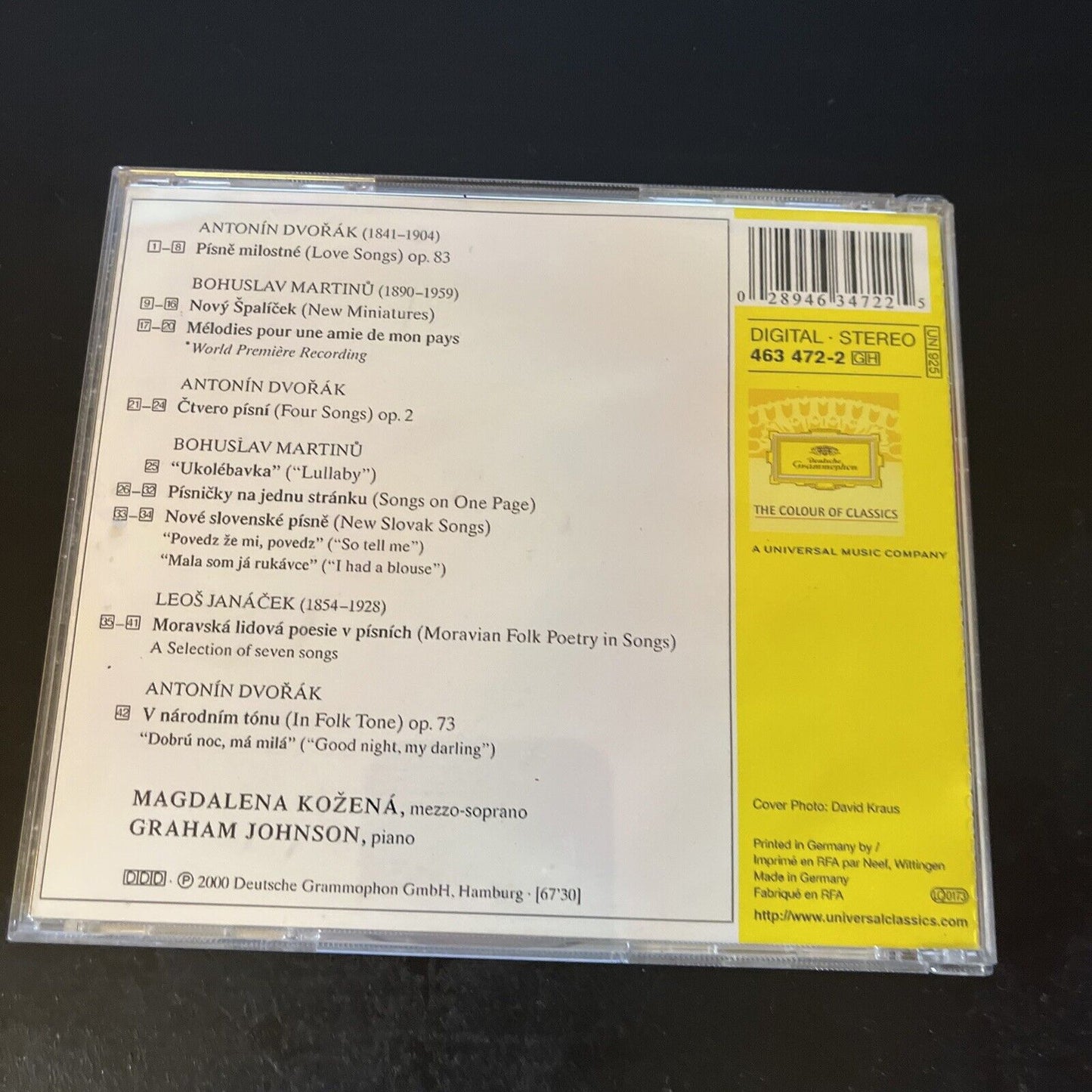 Magdalena Kožená, Dvořák, Janáček, Martinů, Graham Johnson – Love Songs CD, 2000