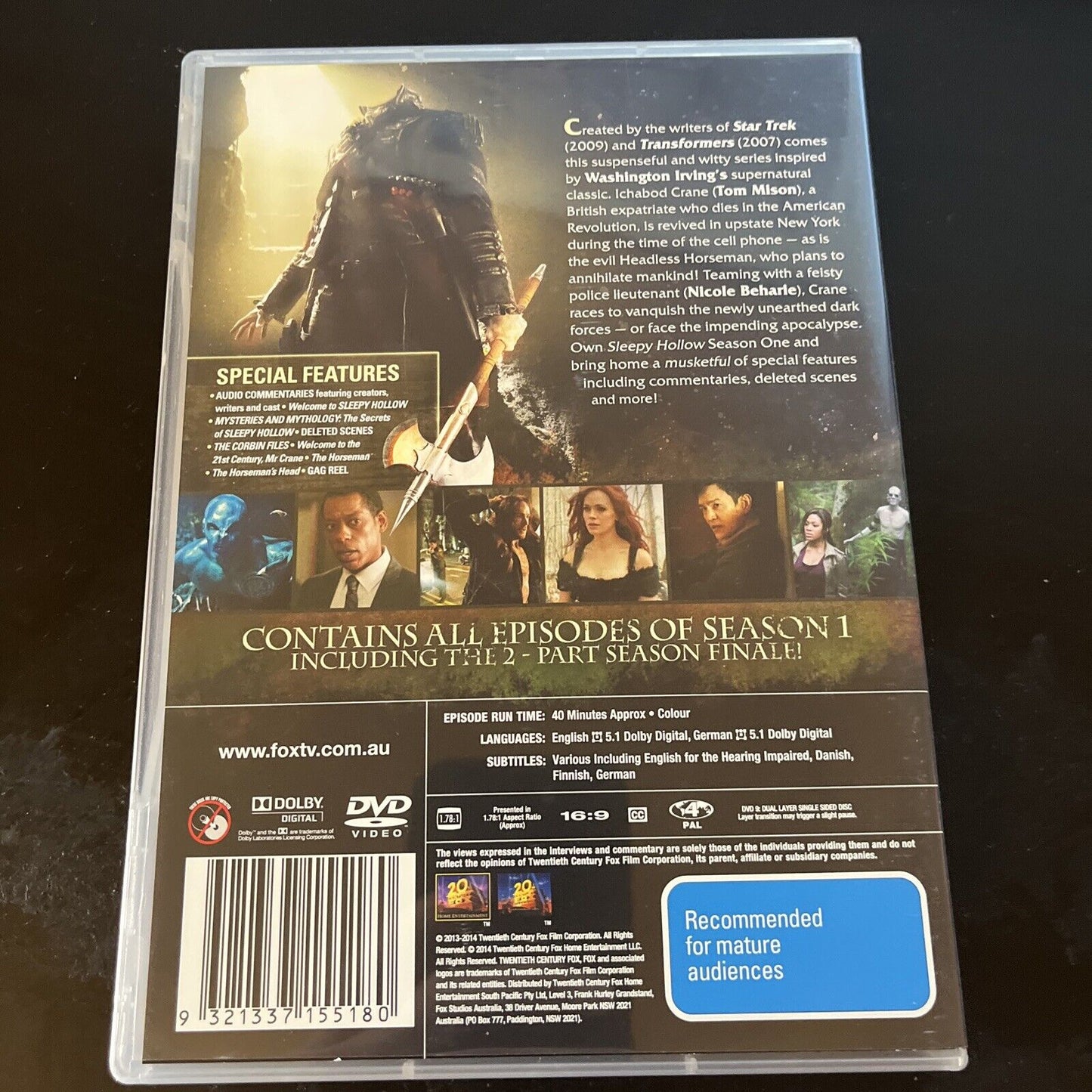 Sleepy Hollow : Season 1 (DVD, 2014, 4-Disc) NEW Region 4