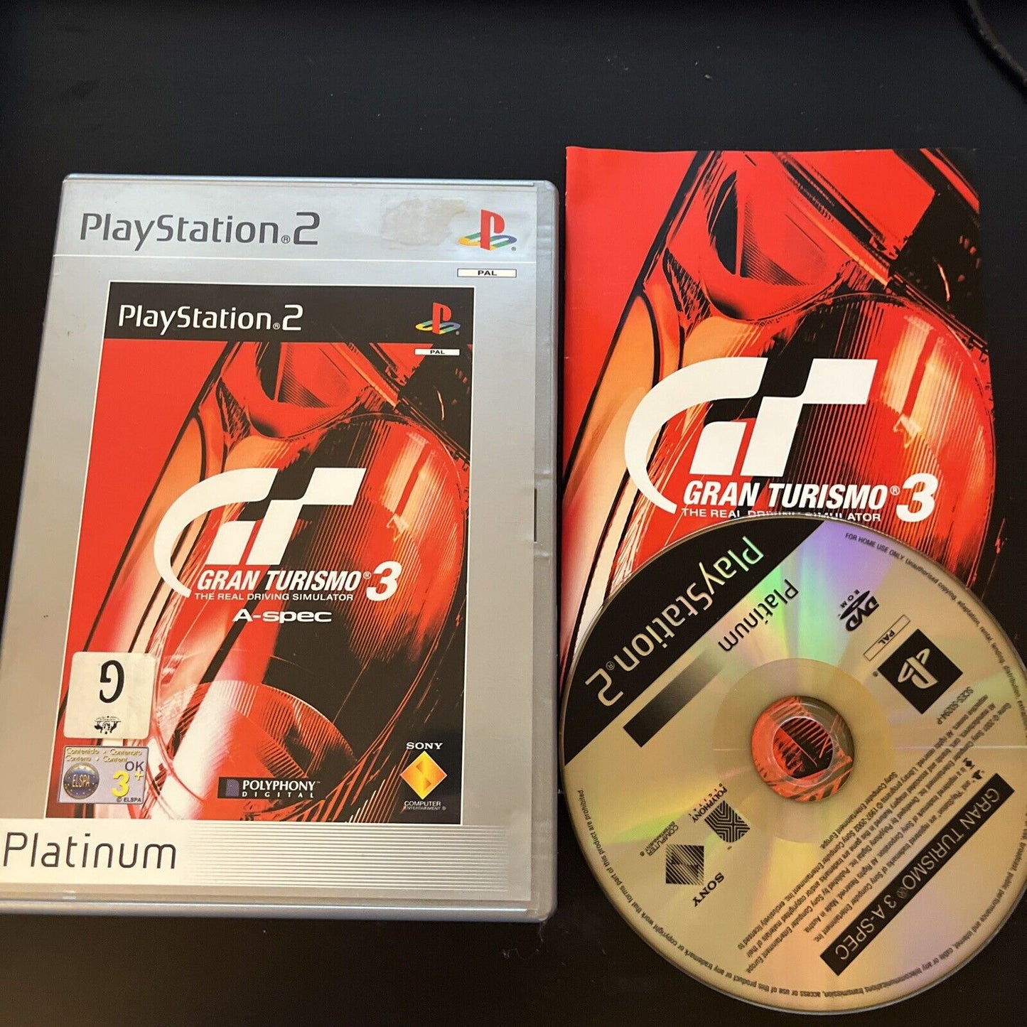 Gran Turismo 3 A-spec Sony PlayStation 2 PS2 Game PAL  - Complete W Manual