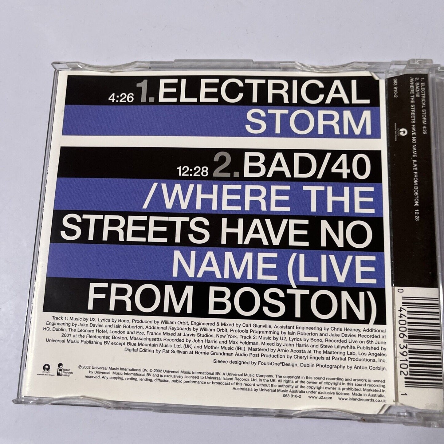 U2  - Electrical Storm - Limited Edition (CD, 2002) 0639102