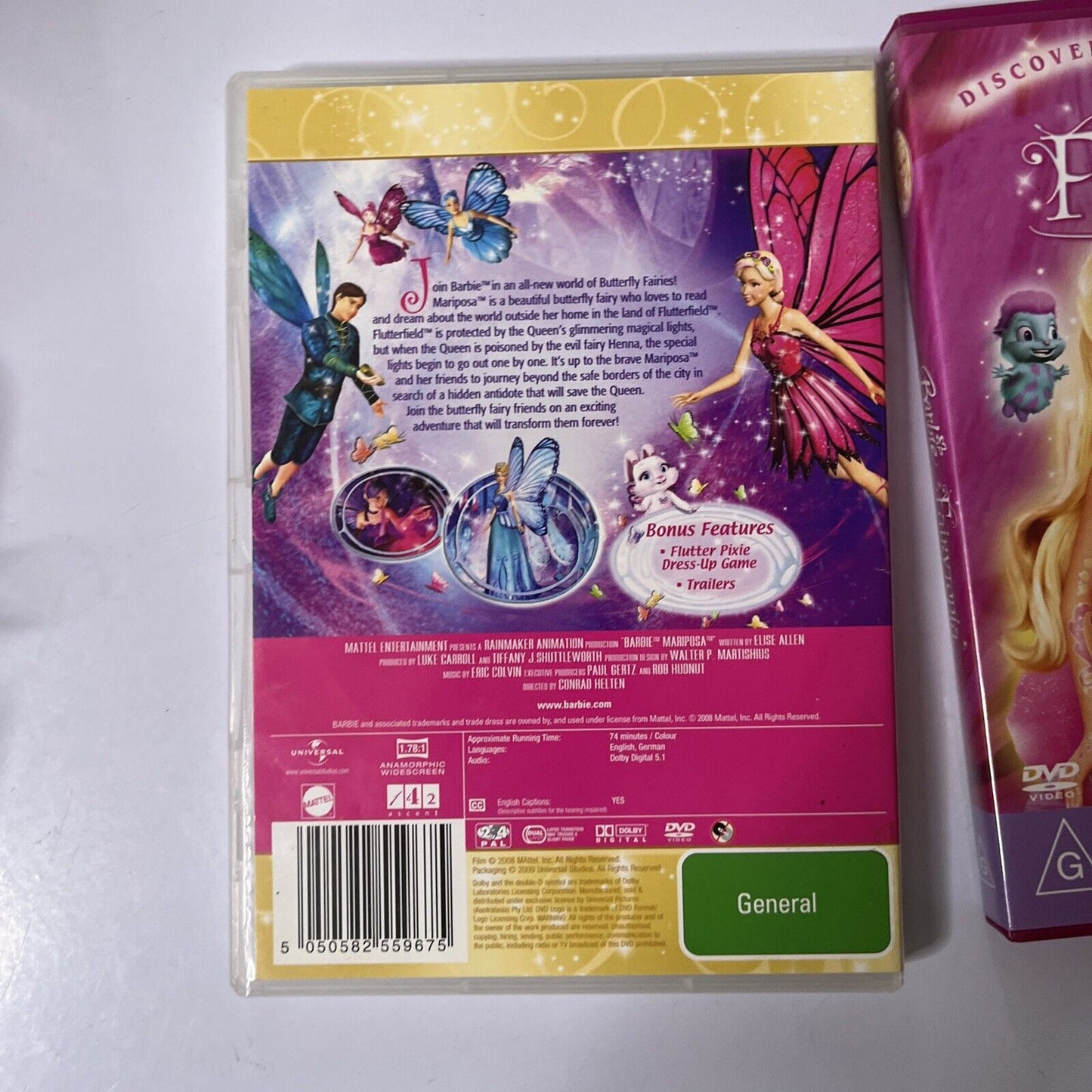 Barbie - Mariposa / Fairytopia (DVD, 2008, 2-Disc) Region 4 &2