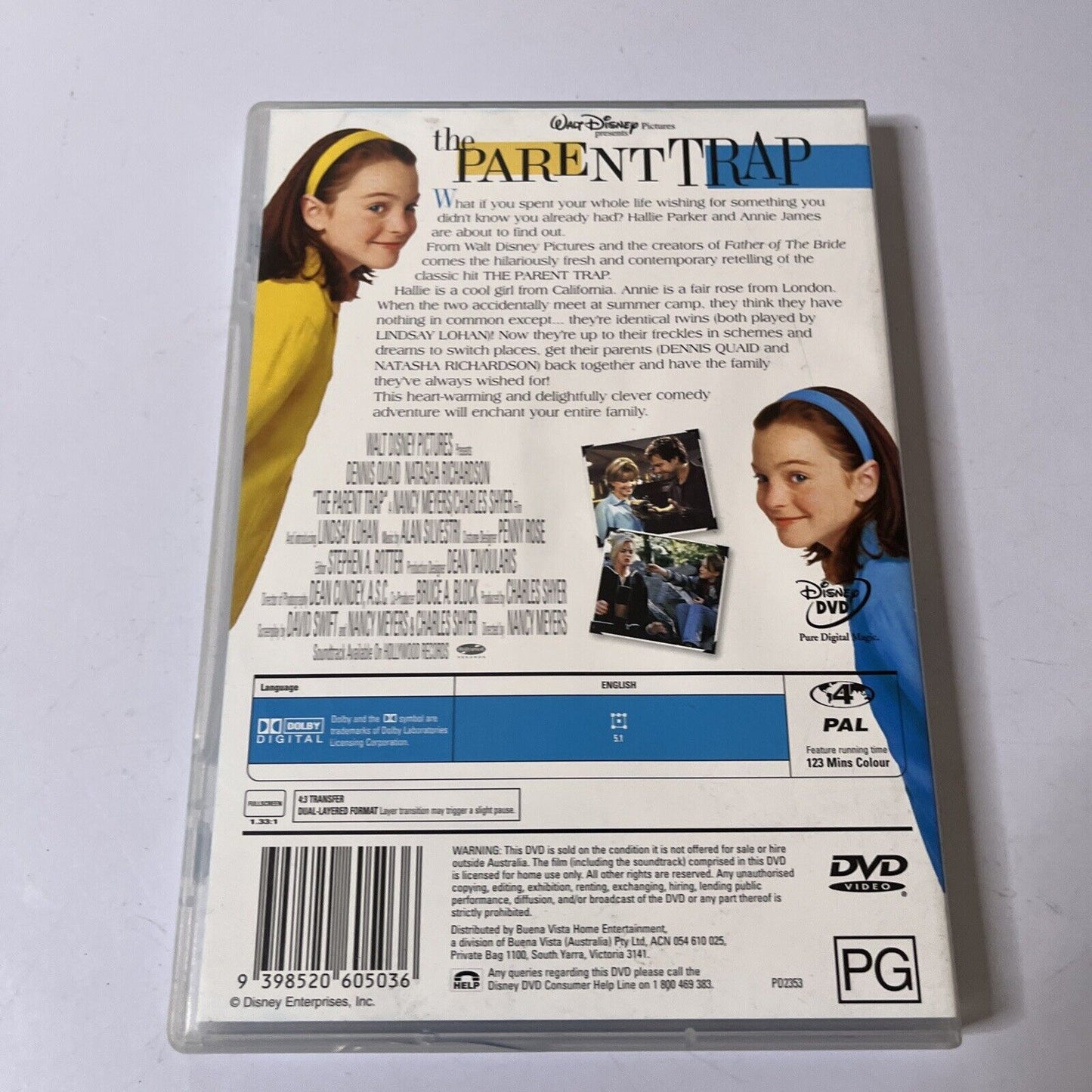 The Parent Trap (DVD, 1998) Lindsay Lohan, Dennis Quaid,  Region 4