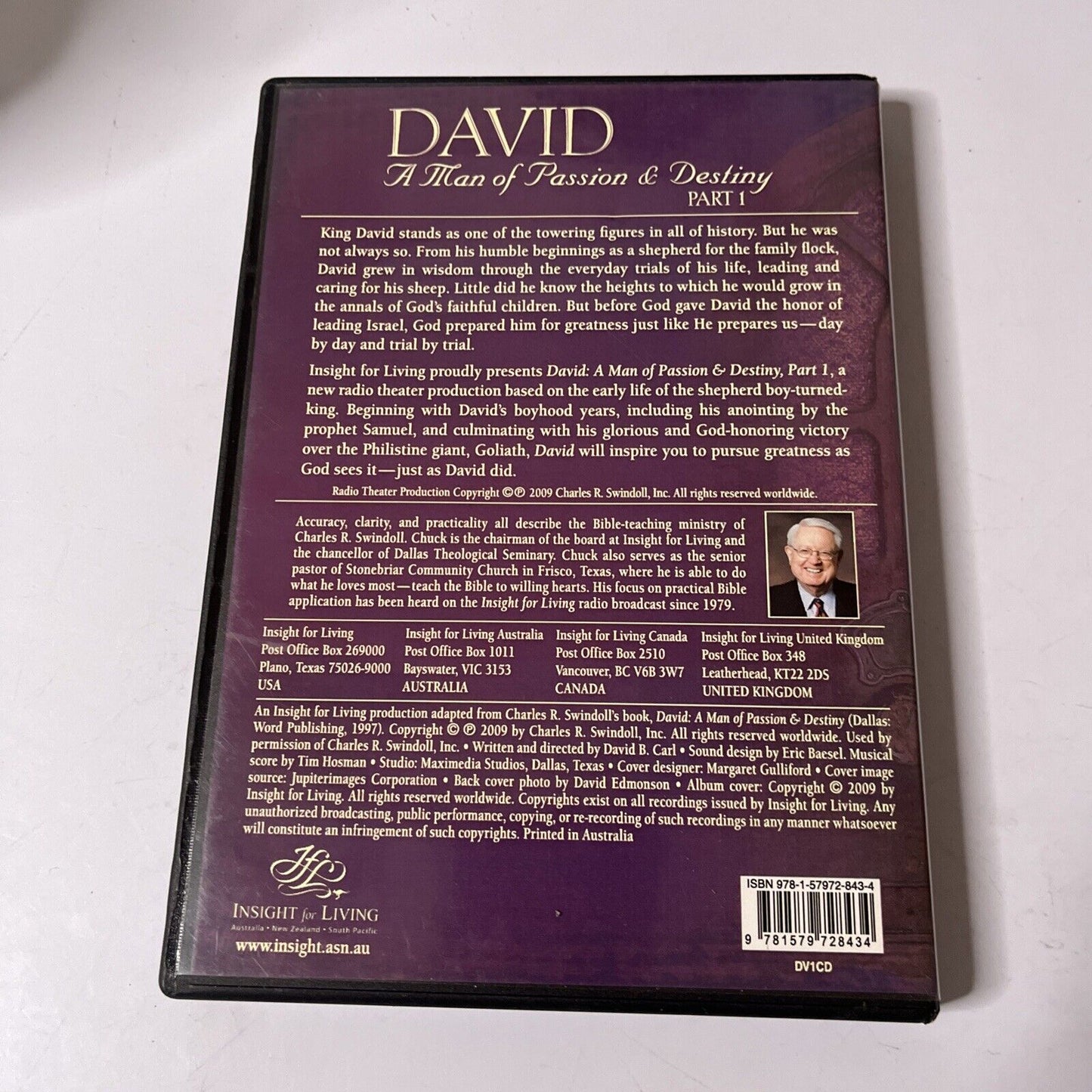 DAVID: A Man Of Passion & Destiny - Part 1 (Audio CD, 2009) Charles R Swindoll