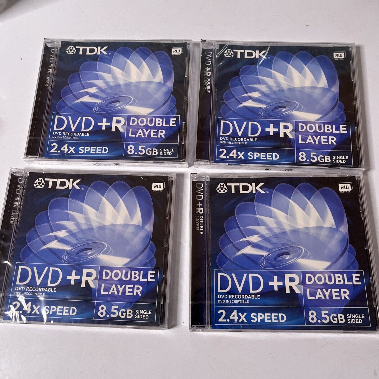 *New Sealed* TDK DVD+R Double Layer 8.5GB Single Sided Blank Discs (4 Pack)