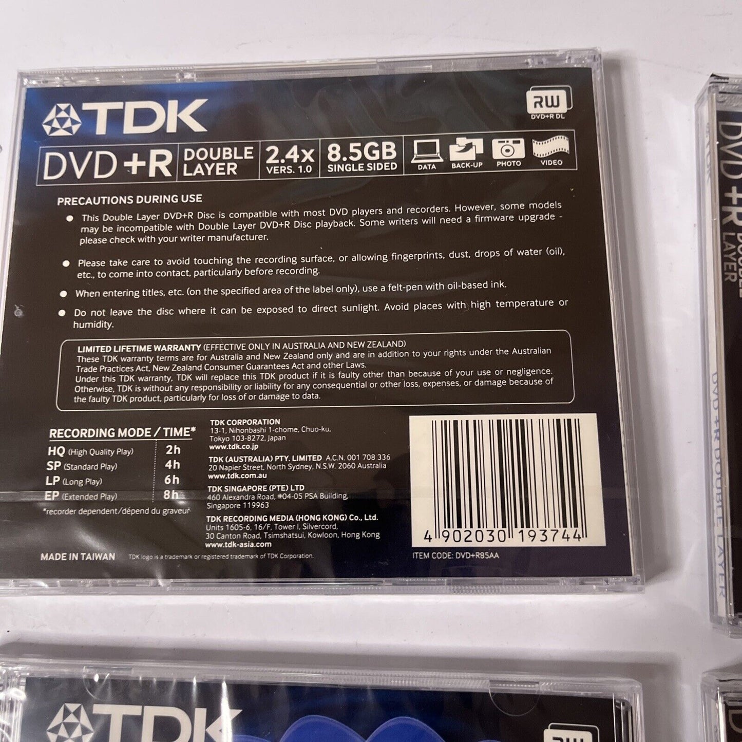 *New Sealed* TDK DVD+R Double Layer 8.5GB Single Sided Blank Discs (4 Pack)