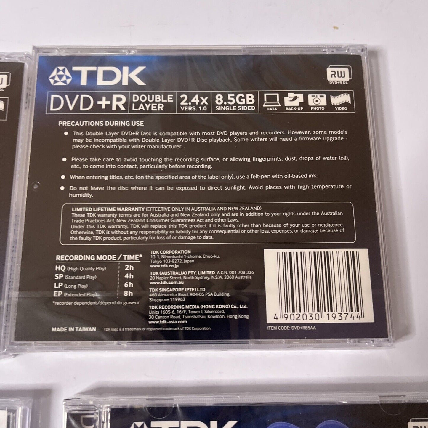 *New Sealed* TDK DVD+R Double Layer 8.5GB Single Sided Blank Discs (4 Pack)