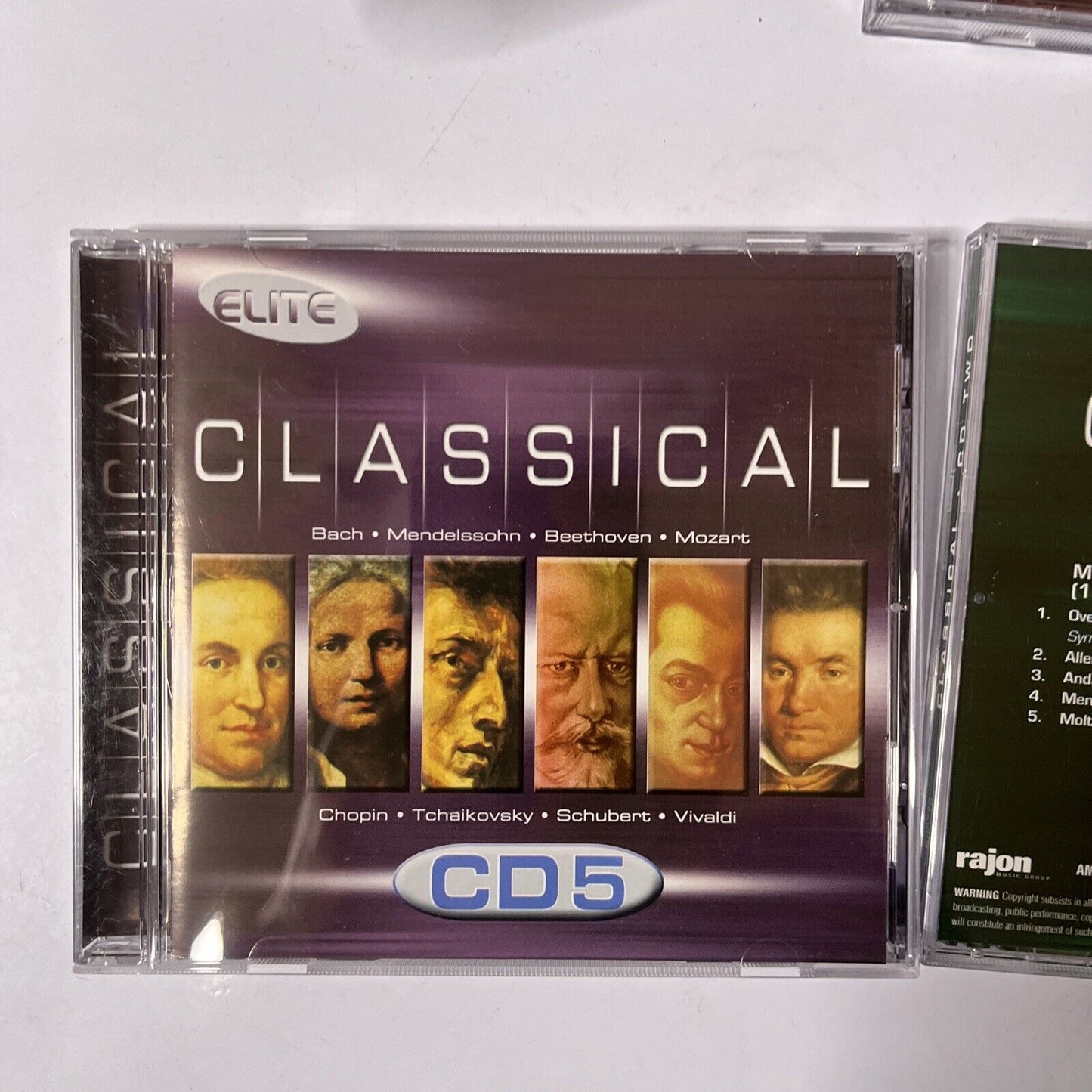 Elite Classical 5 CD Set: Bach, Mendelssohn, Beethoven, Mozart Chopin (CD, 2002)