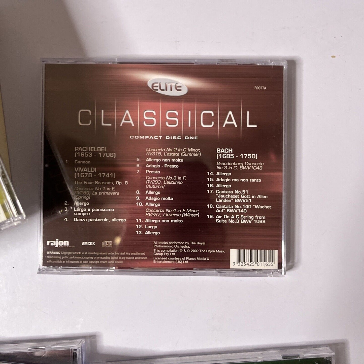 Elite Classical 5 CD Set: Bach, Mendelssohn, Beethoven, Mozart Chopin (CD, 2002)