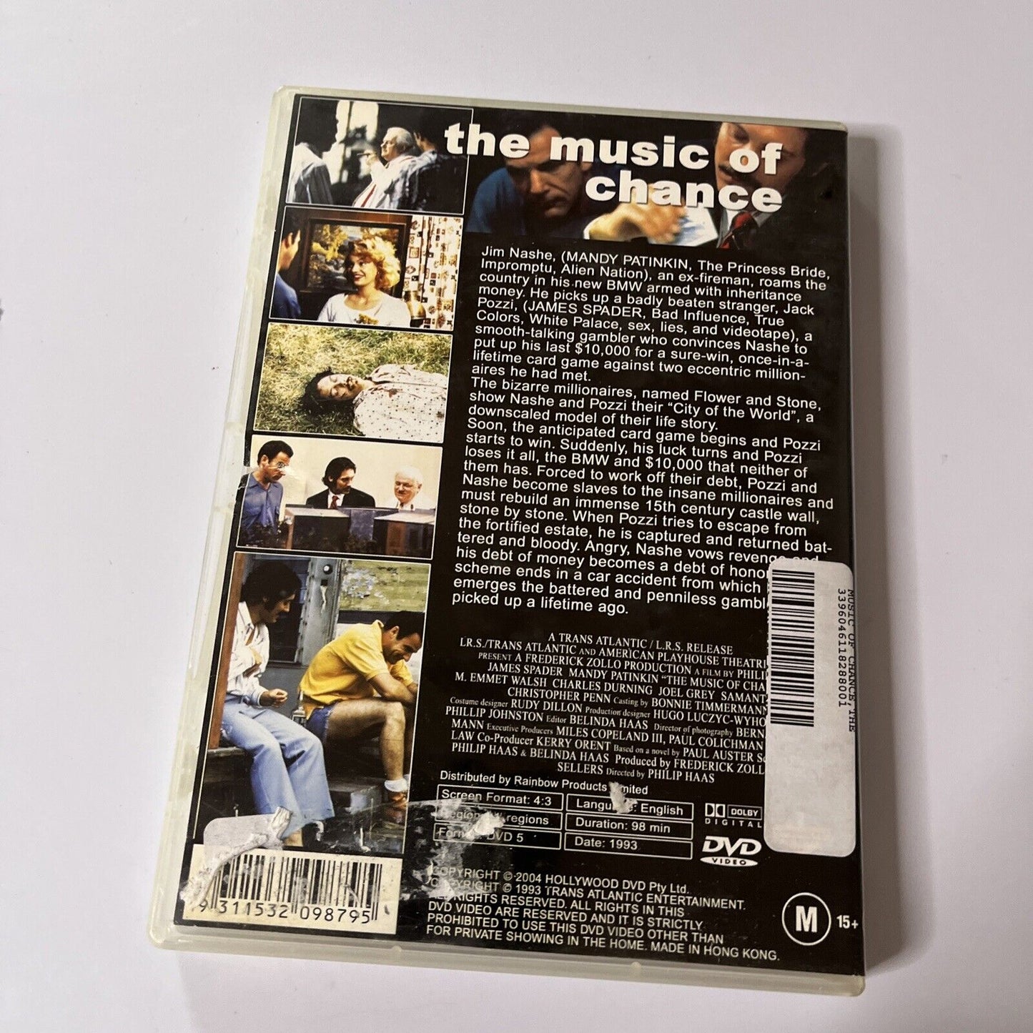 The Music Of Chance (DVD, 1993) James Spader, Mandy Patinkin Region 4