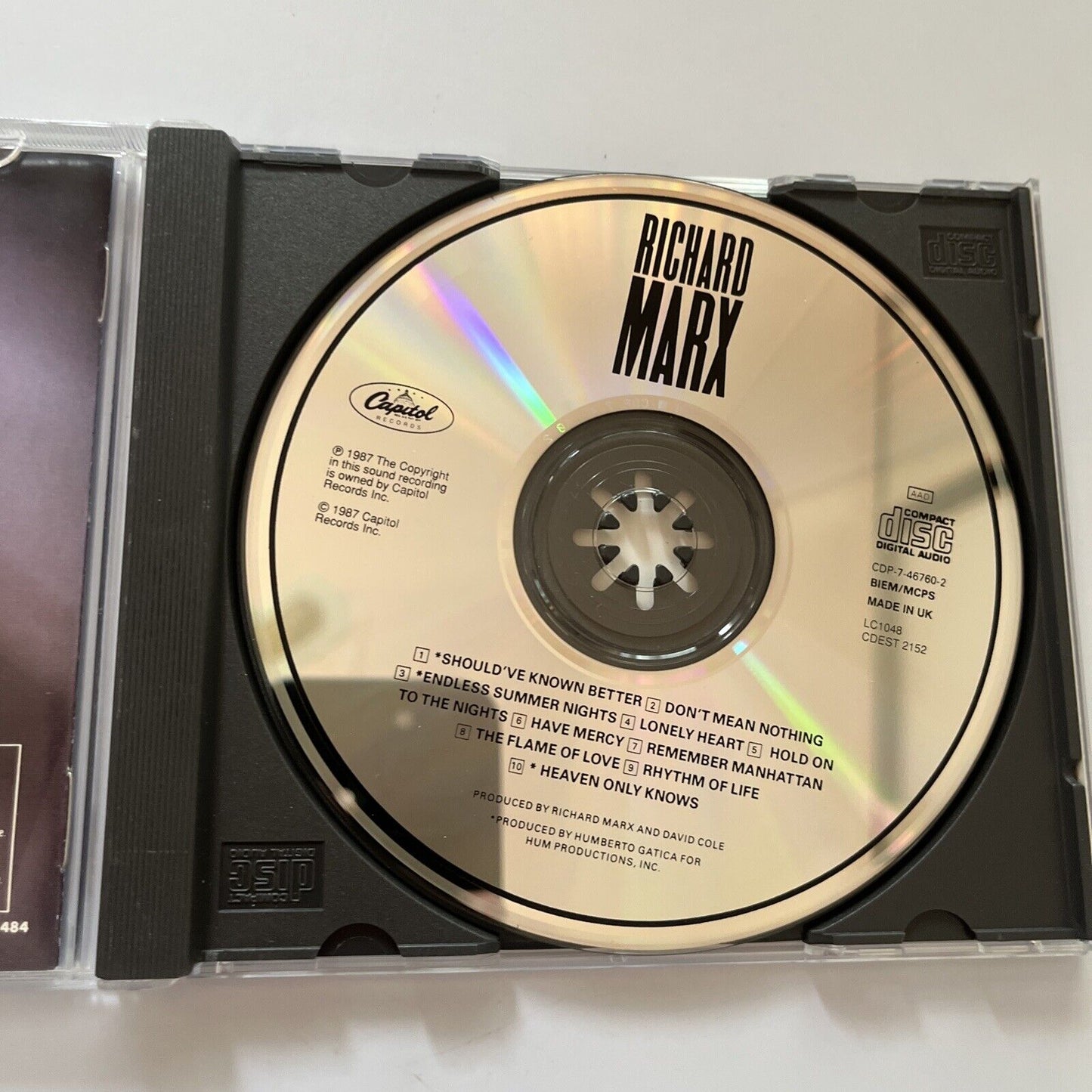 Richard Marx by Richard Marx (CD, 1987)