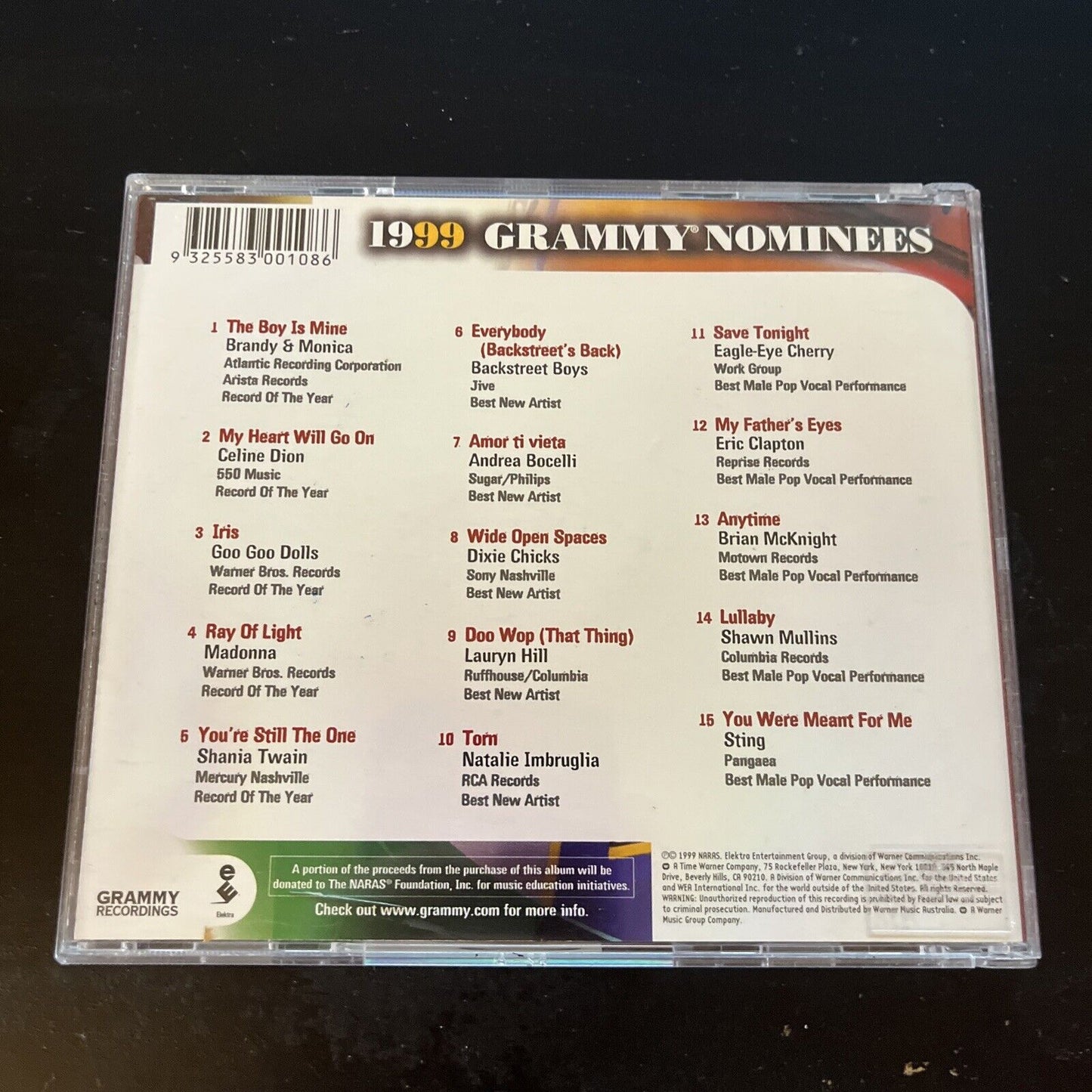 1999 Grammy Nominees - Celine Dion, Madonna (CD, 1999)