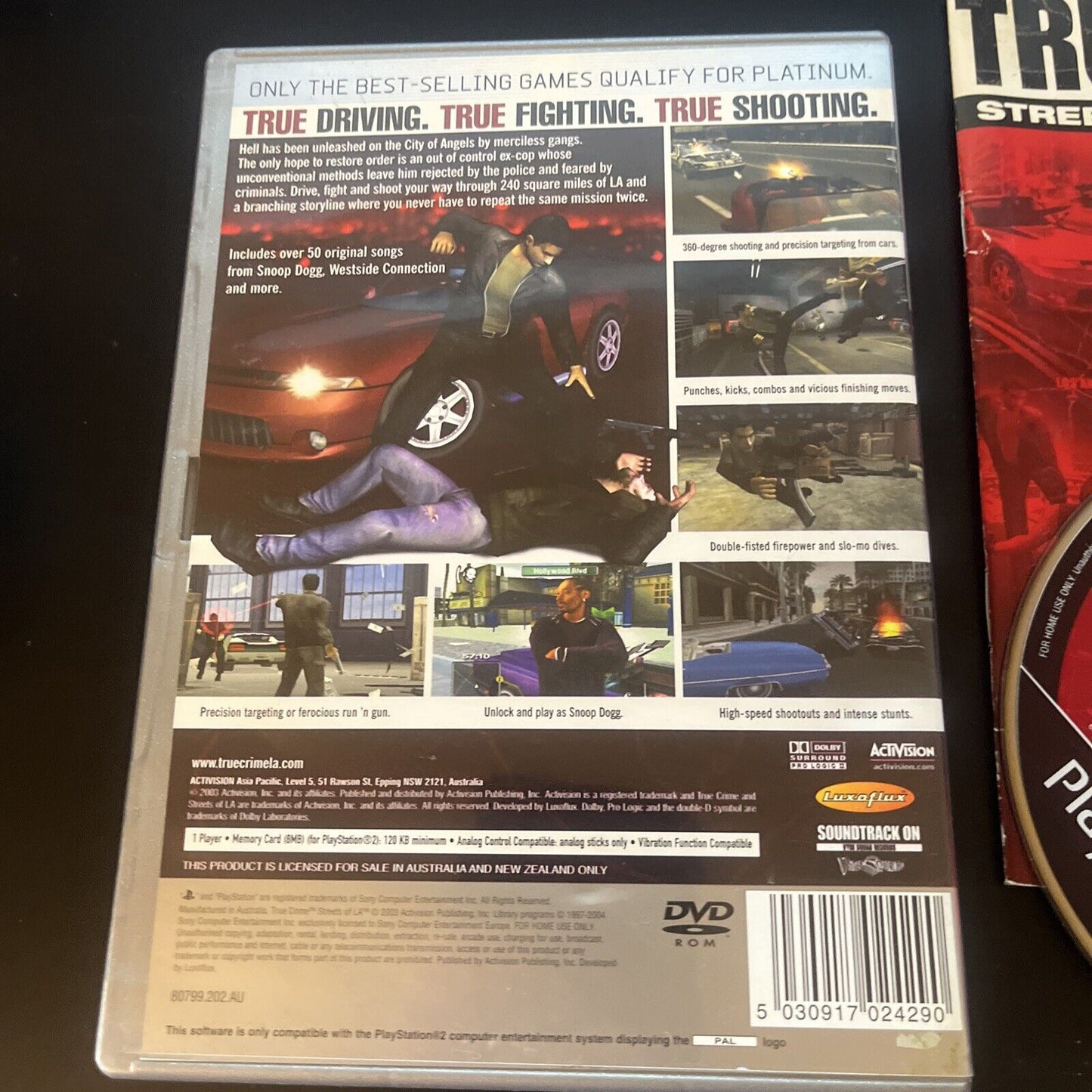 True Crime Streets of LA Sony Playstation 2 PS2 (Platinum) PAL With Manual