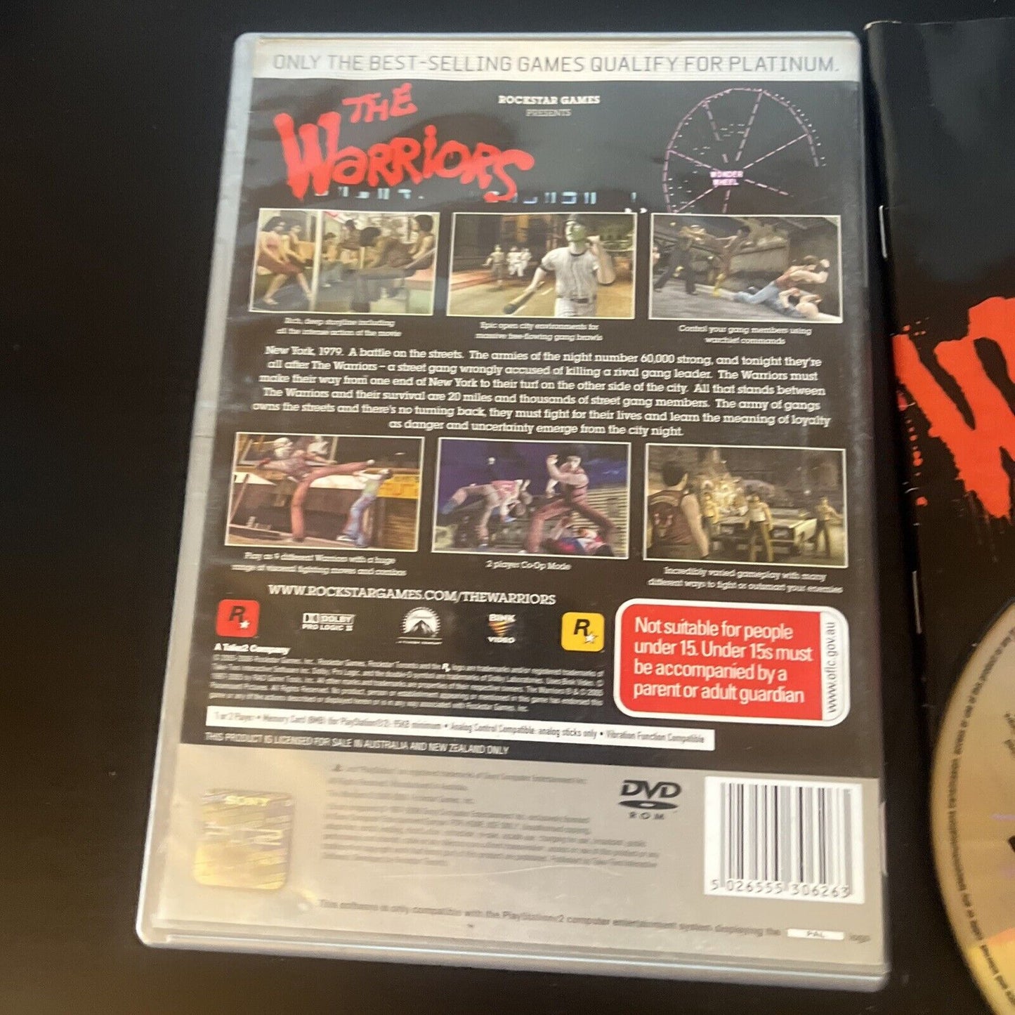 The Warriors Sony Playstation 2 PS2 With Manual *Disc Is Heavily Scratched*