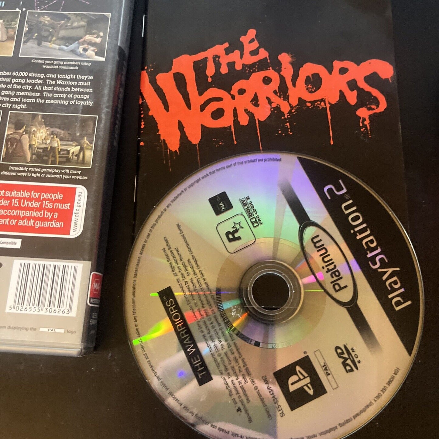 The Warriors Sony Playstation 2 PS2 With Manual *Disc Is Heavily Scratched*