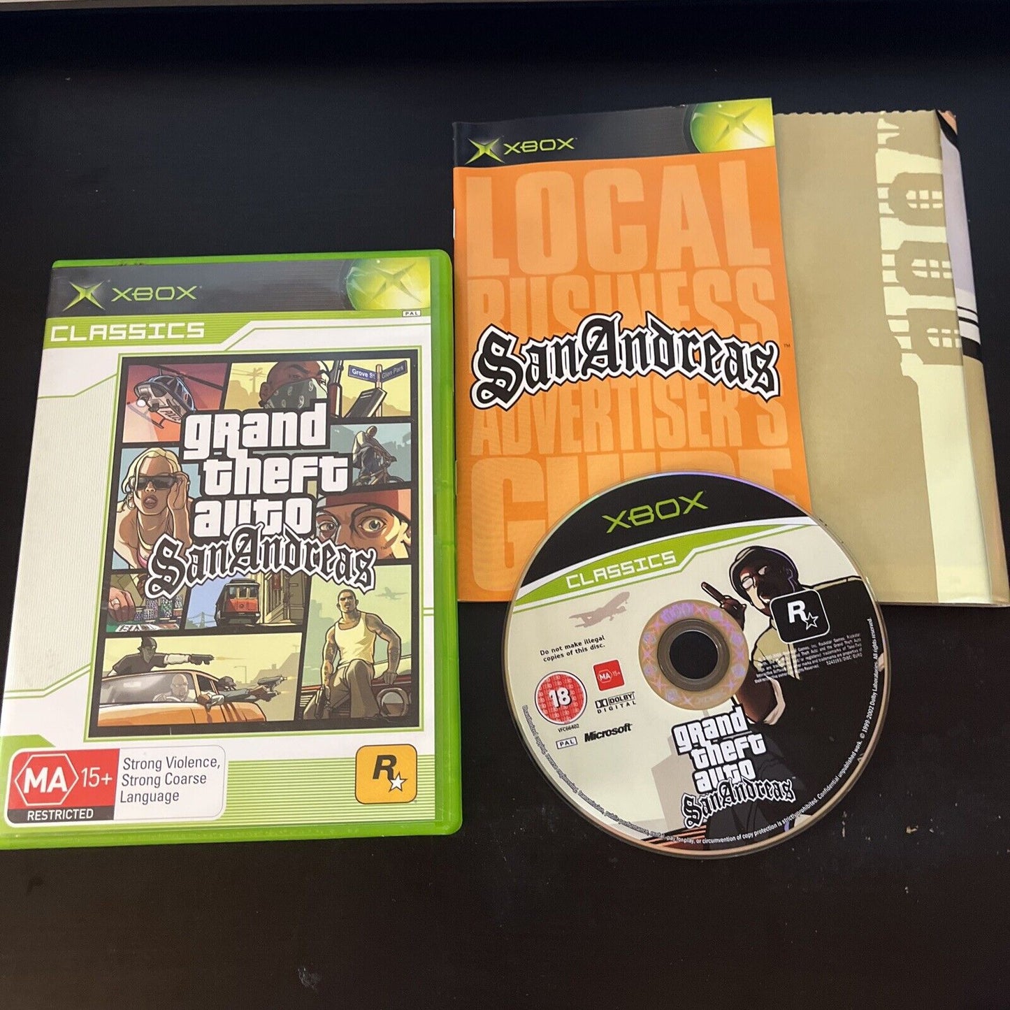 Grand Theft Auto San Andreas - Microsoft Xbox Original Edition PAL Manual Map