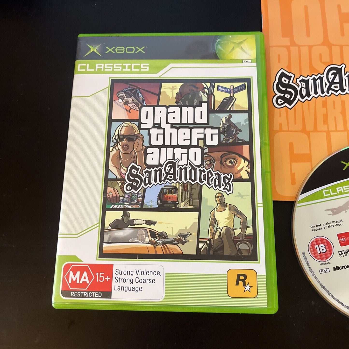 Grand Theft Auto San Andreas - Microsoft Xbox Original Edition PAL Manual Map