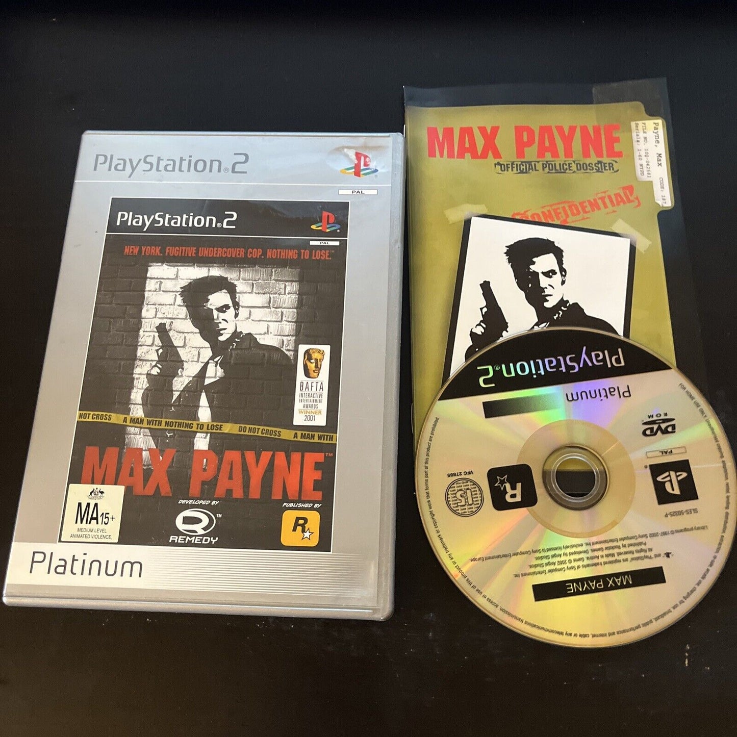 Max Payne (Sony PlayStation 2, 2001) With Manual PAL