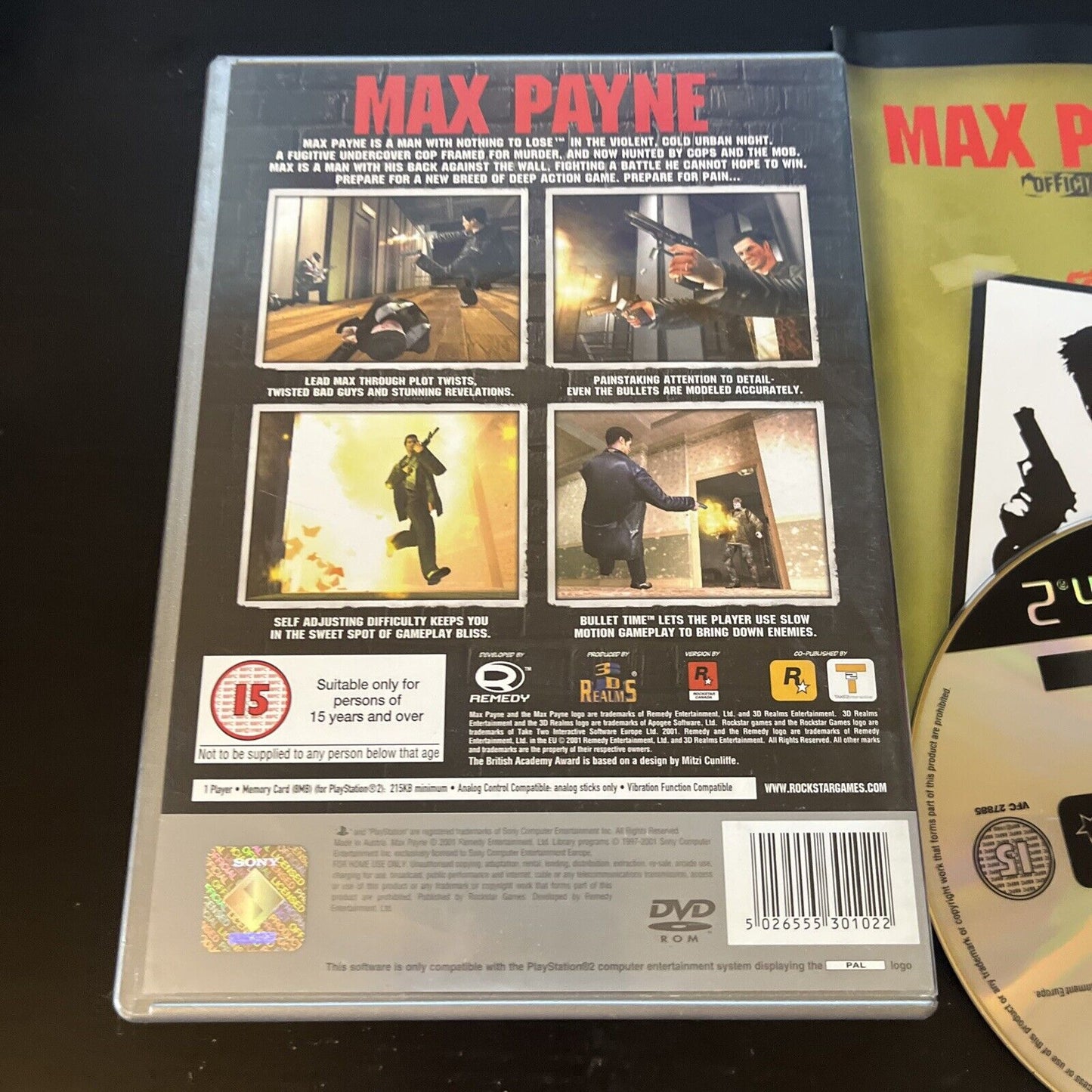 Max Payne (Sony PlayStation 2, 2001) With Manual PAL