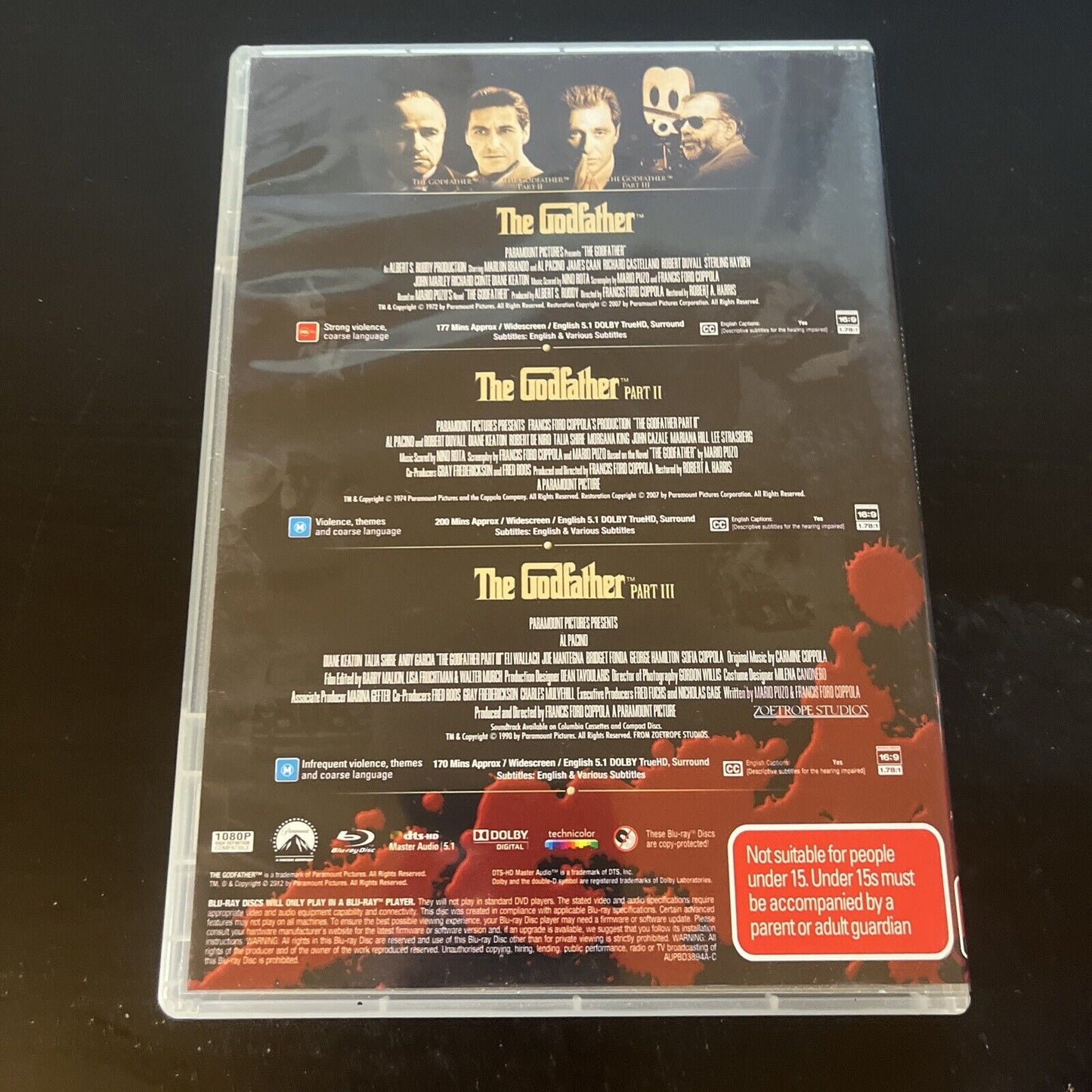 The Godfather 1,2,3 - The Coppola Restoration (Bluray, 3-Disc) Region B