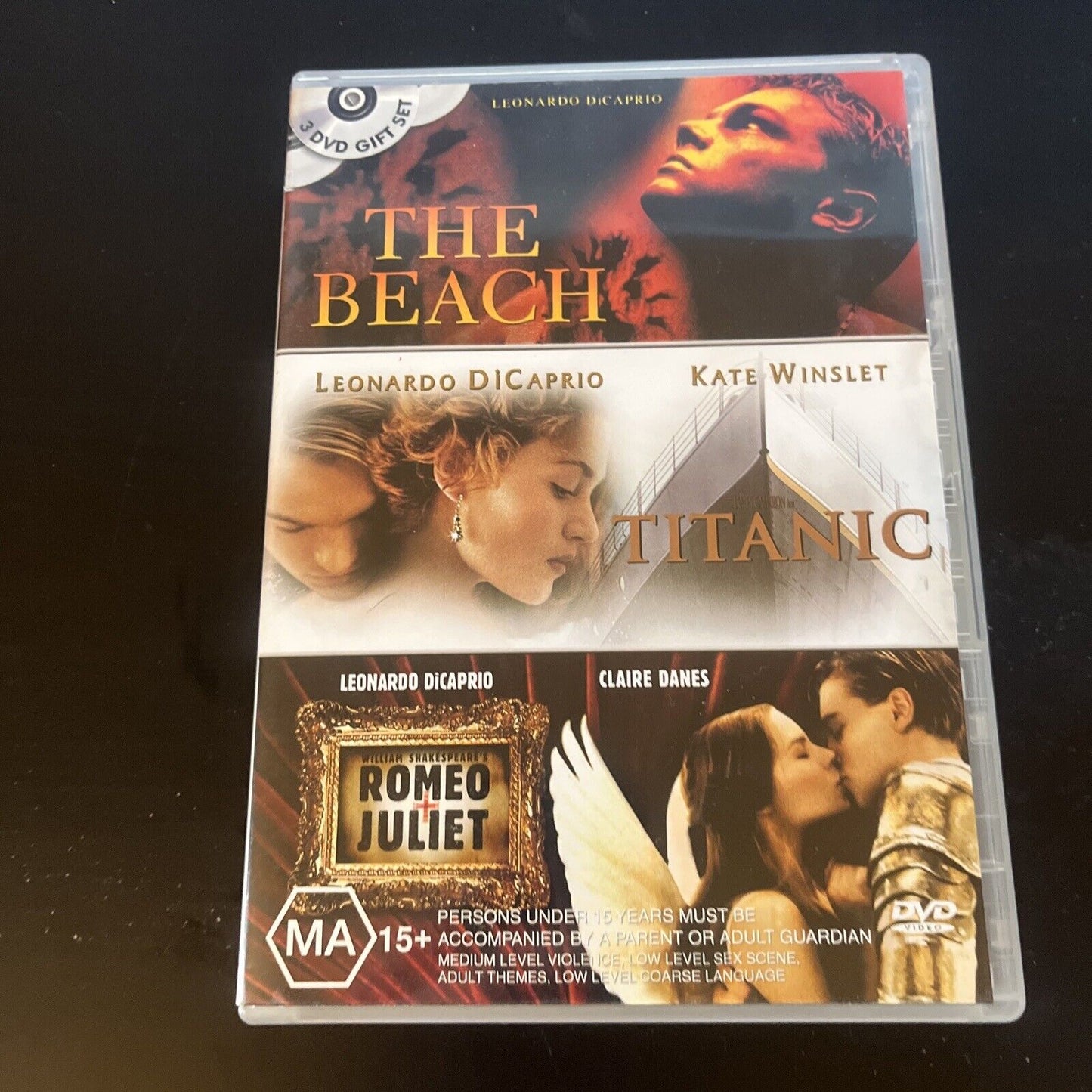 The Beach / Titanic / Romeo & Juliet (DVD) Leonardo DiCaprio Region 4