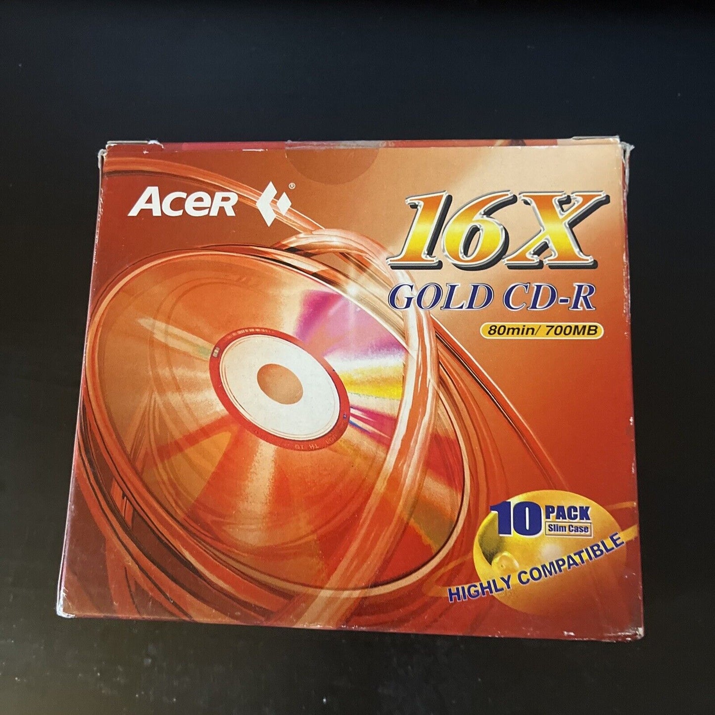 *New* Acer Blank CD-R 10-Pack With Slim Case 80 Min/700mb