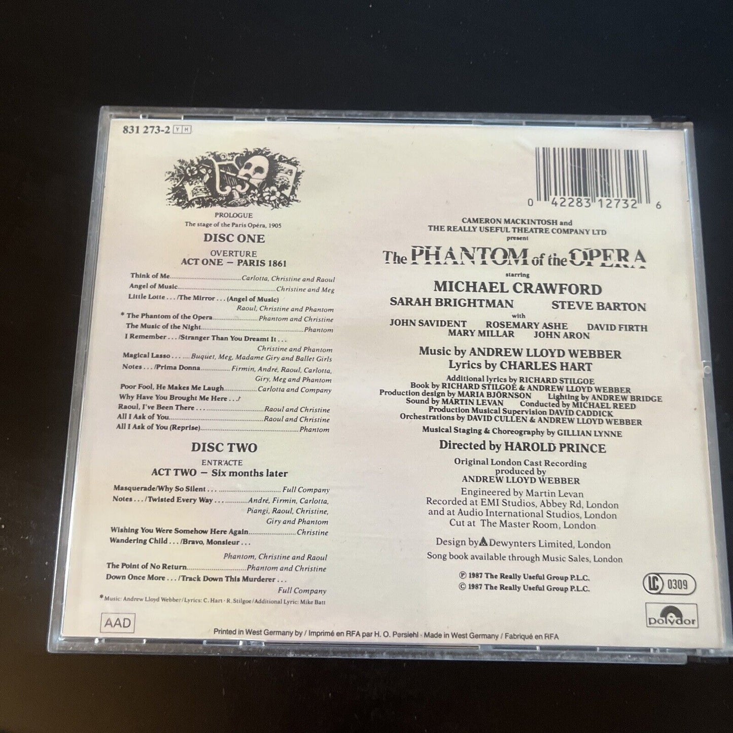 Phantom of the Opera by Andrew Lloyd Webber (CD, 1989)