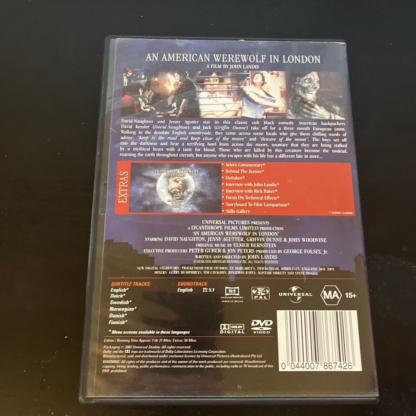 An American Werewolf In London - Special Edition (DVD, 1981) Region 4 &2