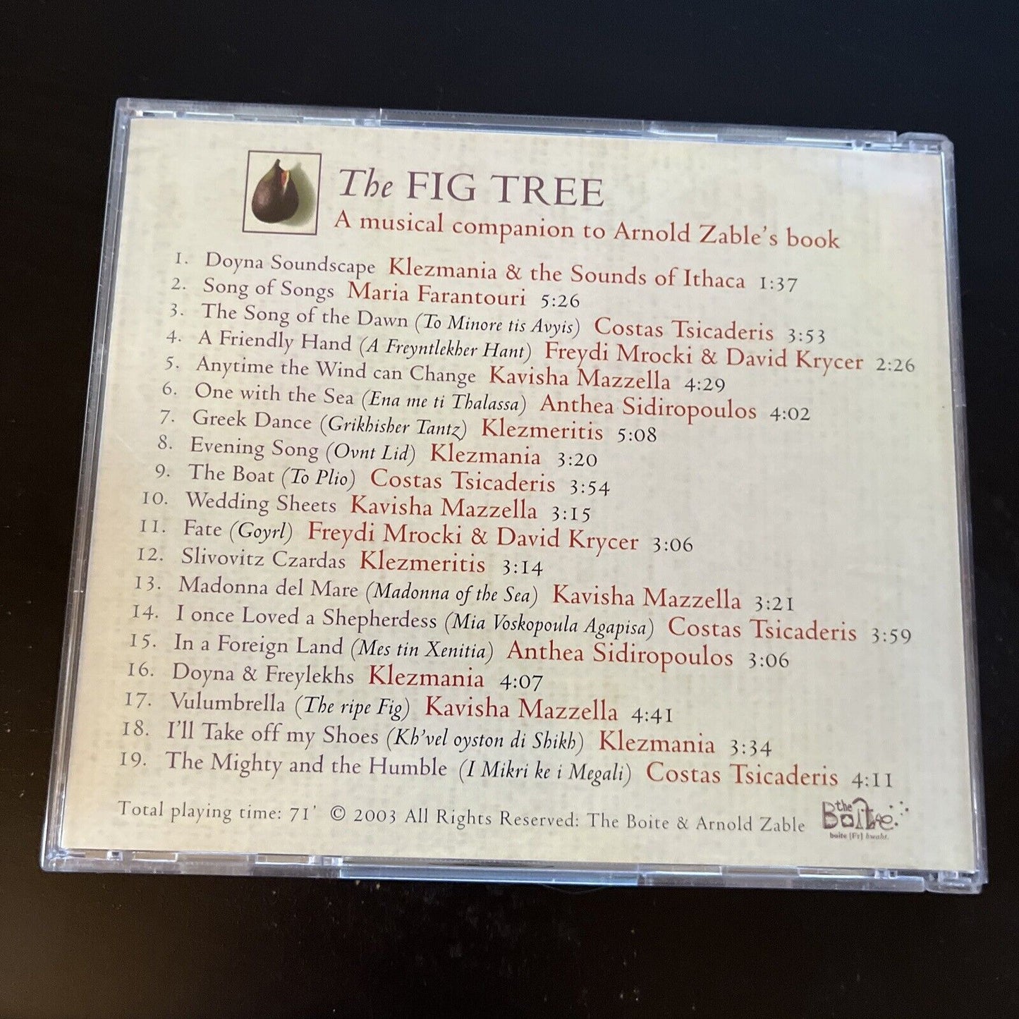 The Fig Tree - A Musical Companion To Arnold Zable's Book (CD, 2003)